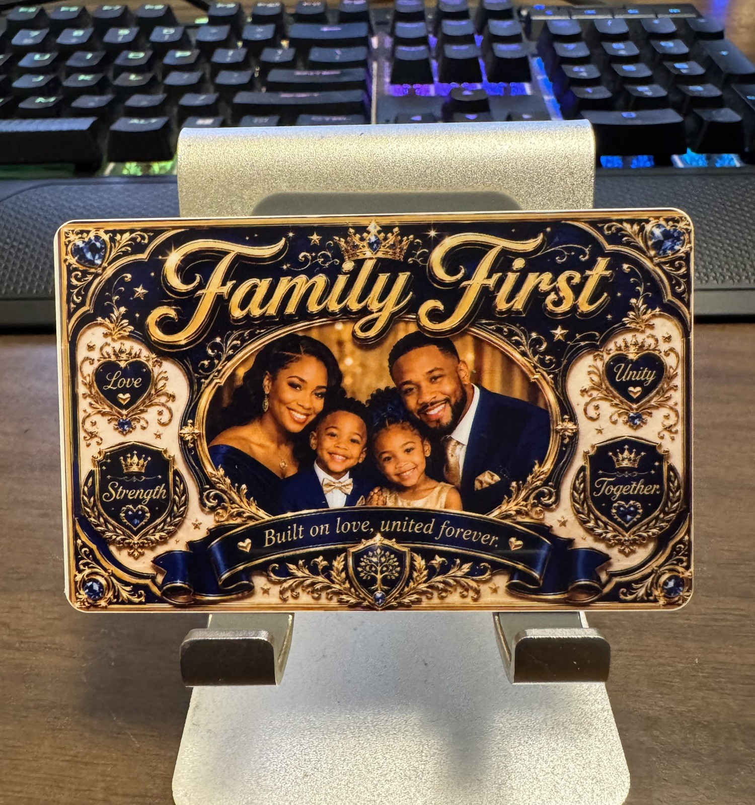 Custom Family Portrait Novelty PVC Card – Personalized Keepsake Gift