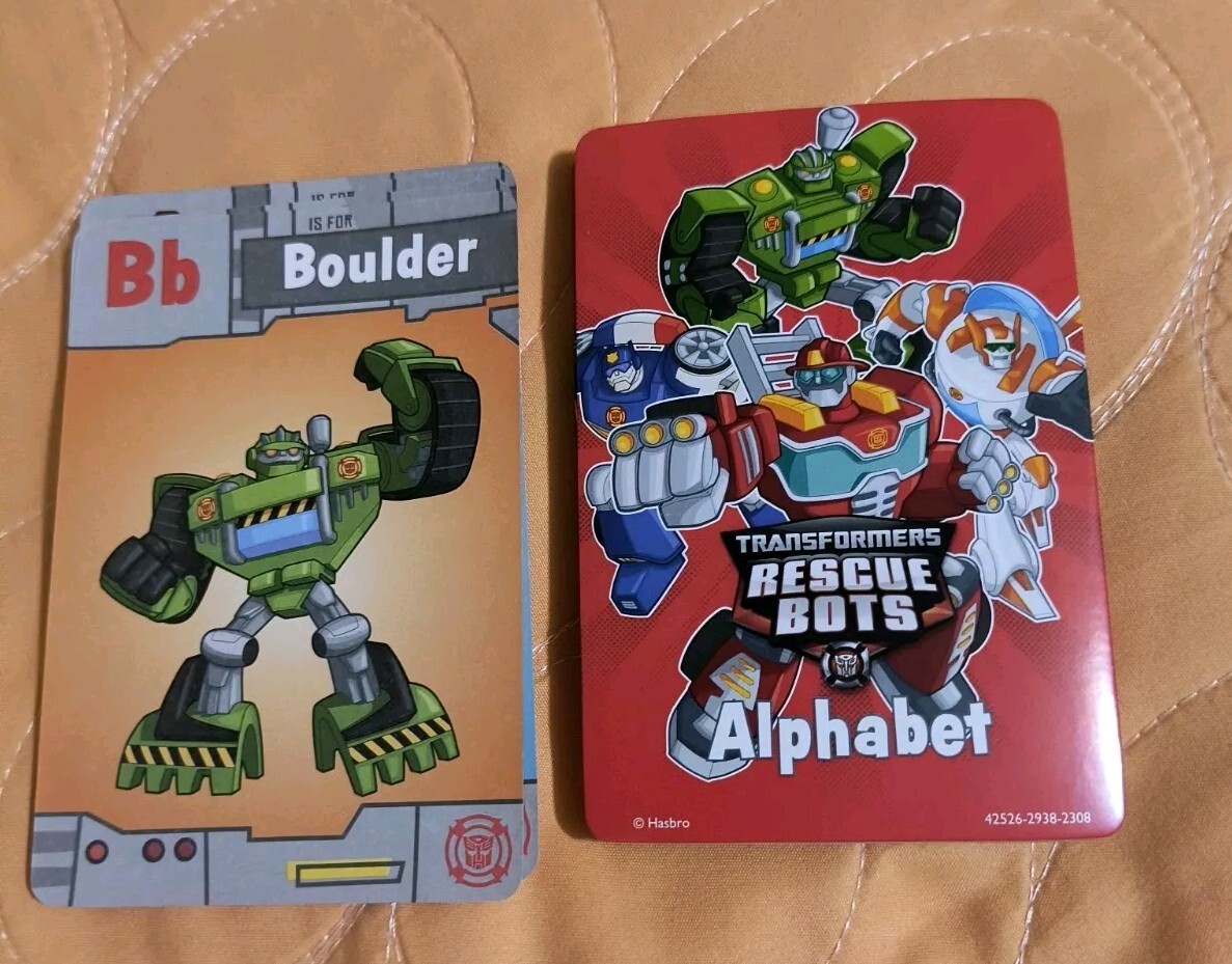 Transformers Rescue Bots Alphabet Flash Cards Educational Learning 🆕 Free Ship!