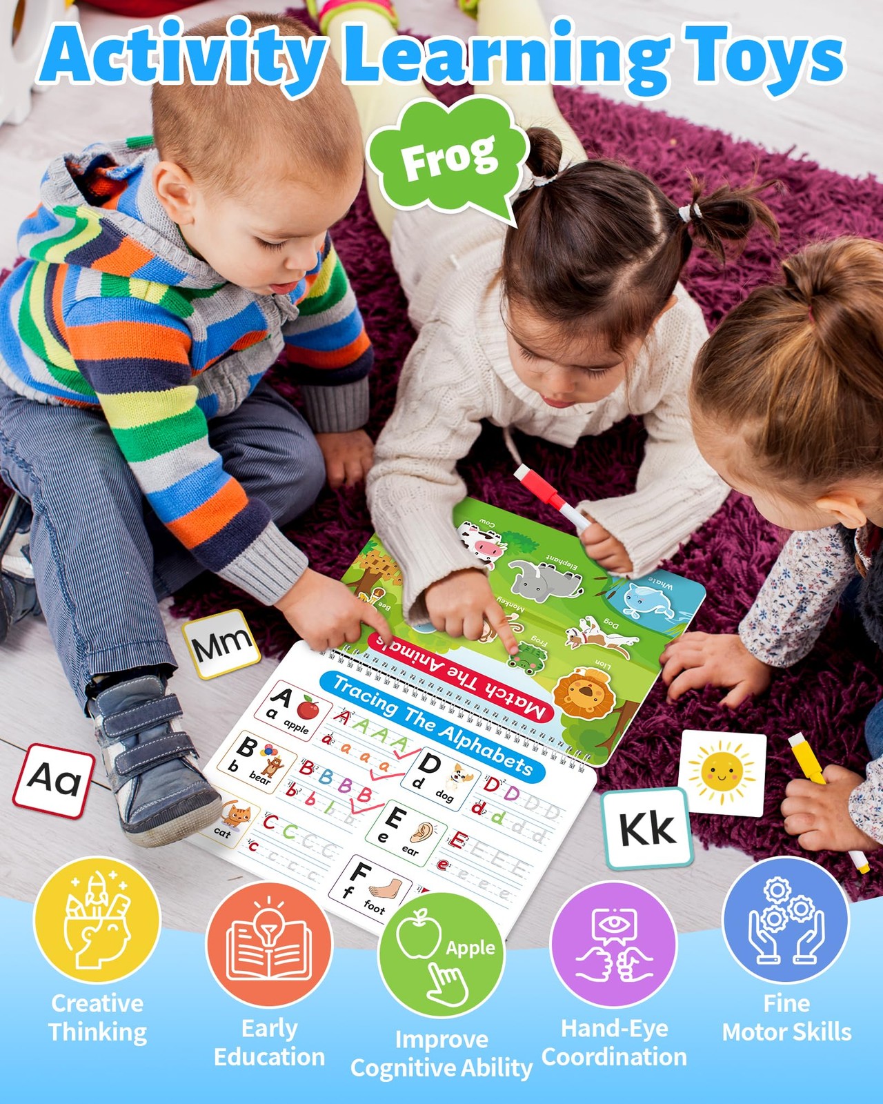 Montessori Busy Book for Toddlers 3-5, Preschool Learning Activities, Tracing Ac