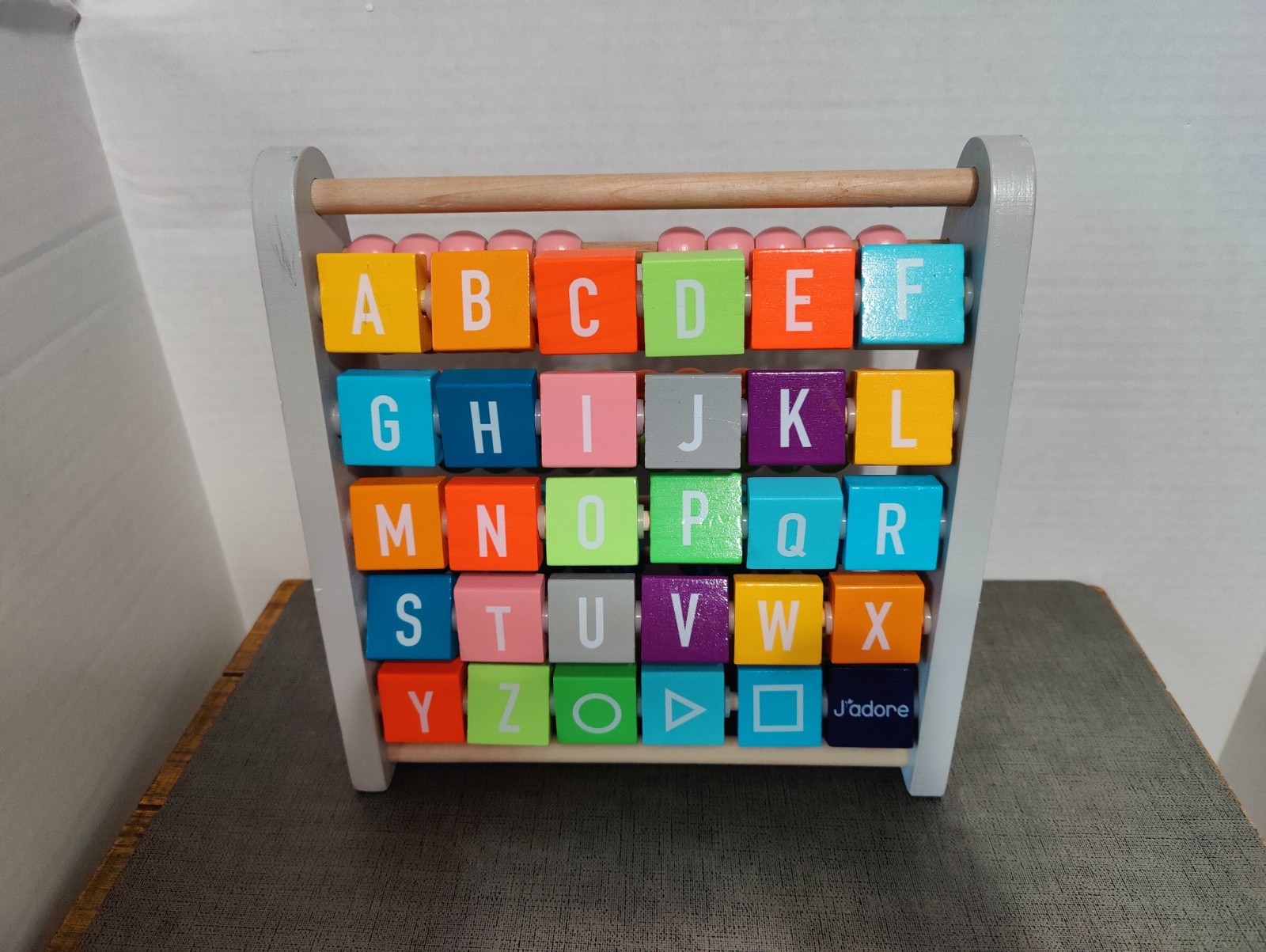 J’adore Double Sided Wooden Abacus-ABC Letters and Animals,