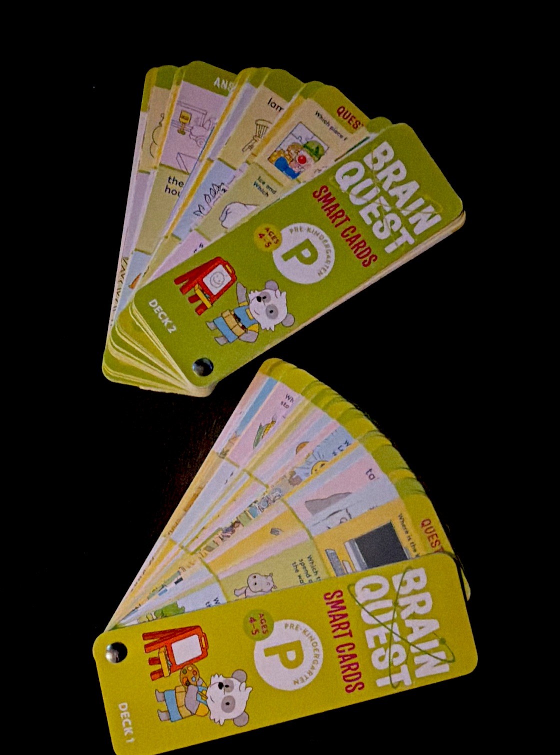 Brain Quest Pre-Kindergarten Smart Cards Decks 1 & 2 Ages 4-5 ABCs Counting