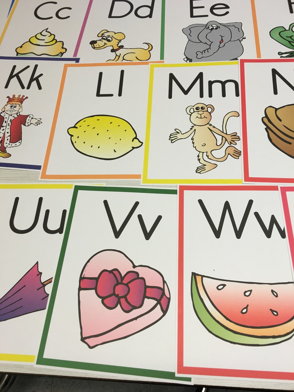26 Colored Alphabet Posters.8.5×11 classroom signs PRINTED Wall decor