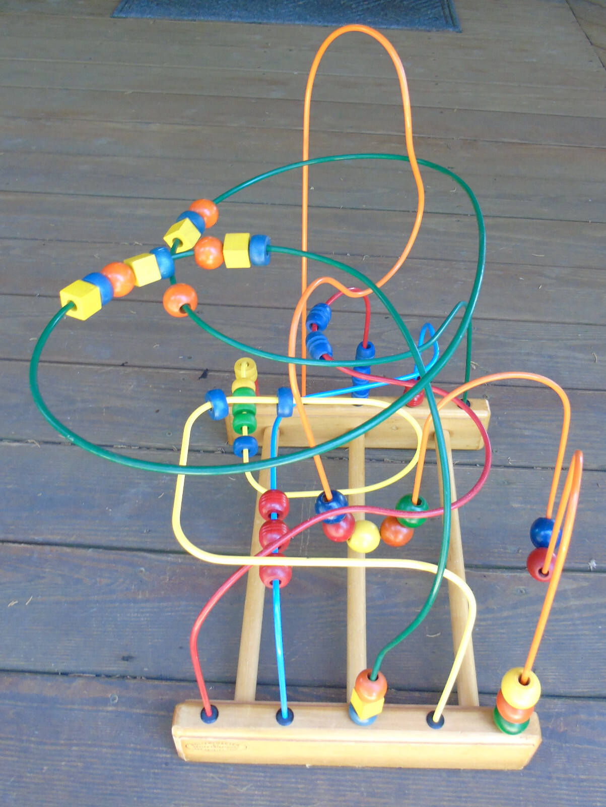 Vintage Metal Wood Anatex Rollercoaster Bead Maze Large Educational Activity Toy