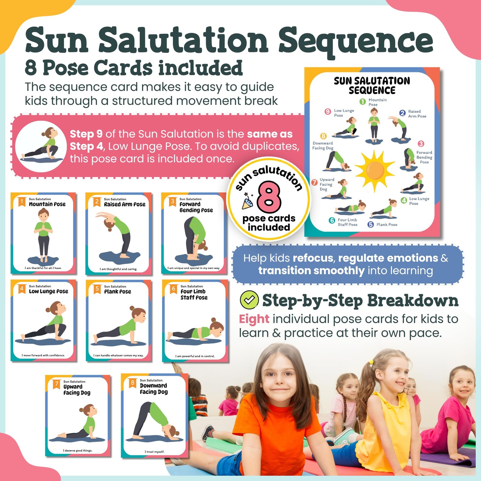 Yoga Cards for – Pose Deck for Beginners, Exercise Flashcards, Mindful Activi…