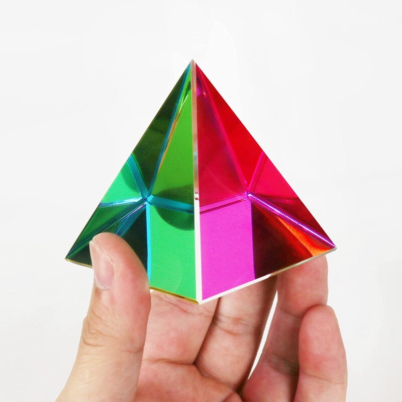 New Optical Prism Pyramid Beautiful Decorations 50mm Christmas Cmy Cube Gift