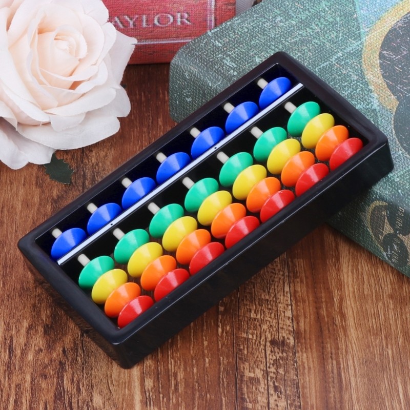 Mathematics 7 Digits Rainbow Abacus Toy Math Operations Learning Aid for Child