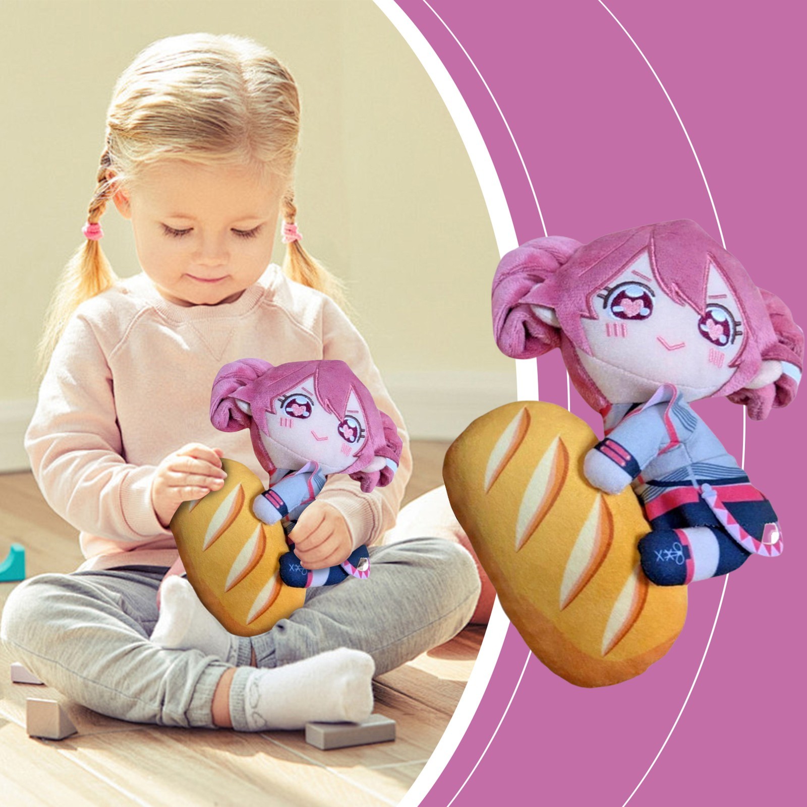 `Kasane Teto French Bread Plush Toy 2 Types Optional Virtual Singer Doll New