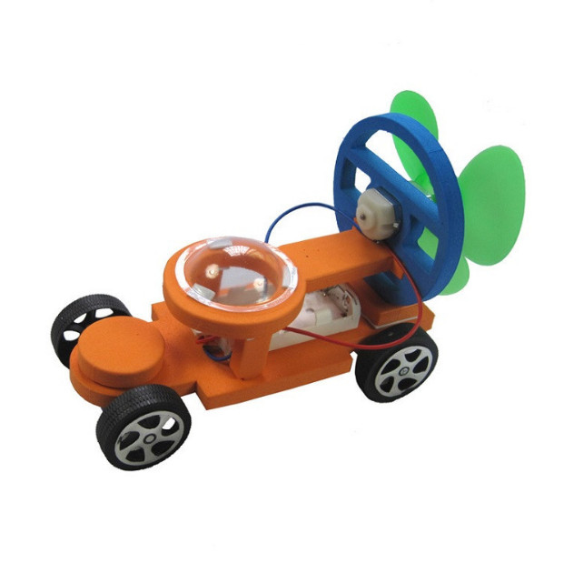 Students Kids DIY Electric Wind Car Model Physical Experiments Technology Toys