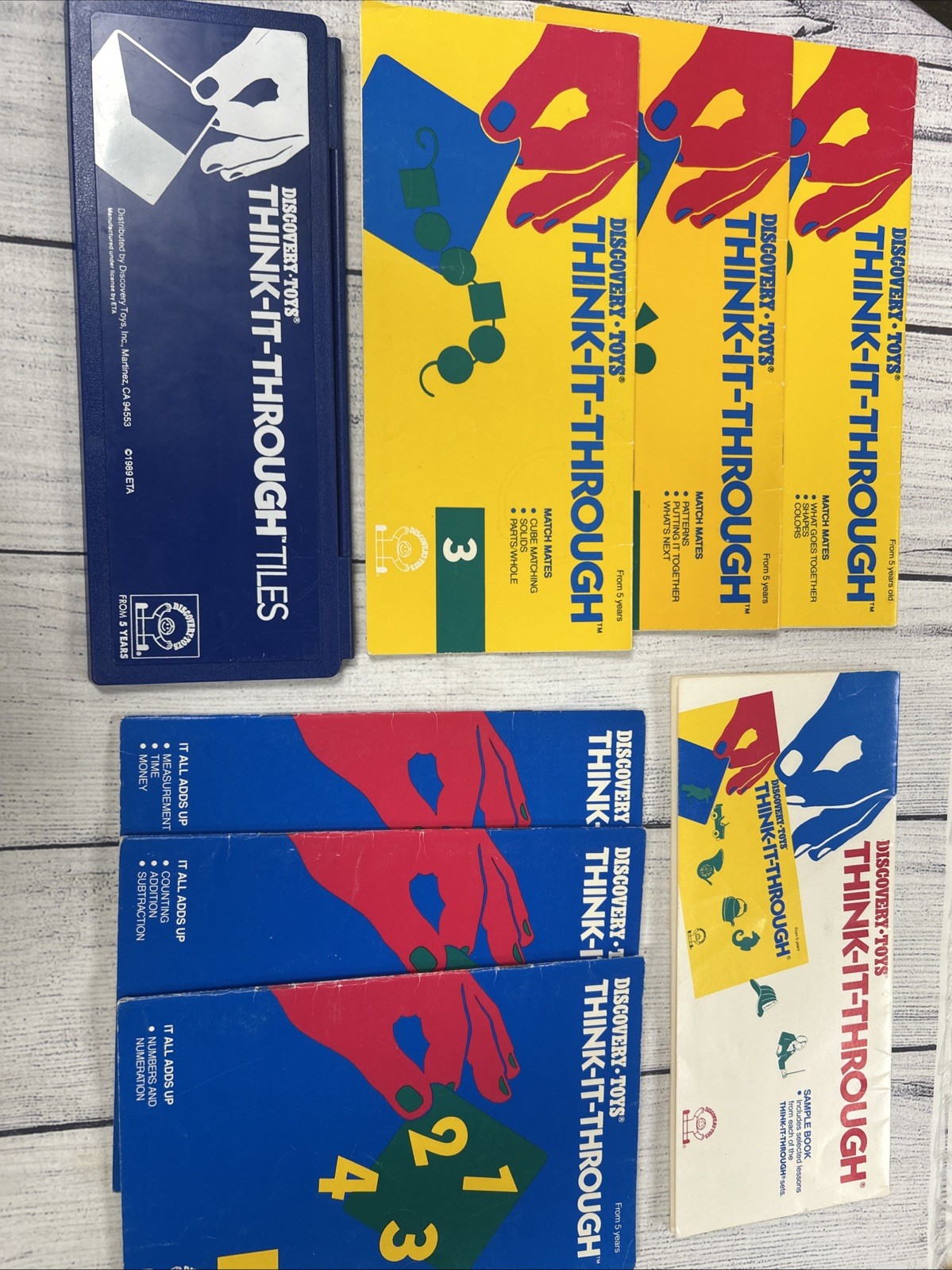 Think-It-Through Tiles W/ 7 Books Educational Toy Discovery Toys Elementary Lot