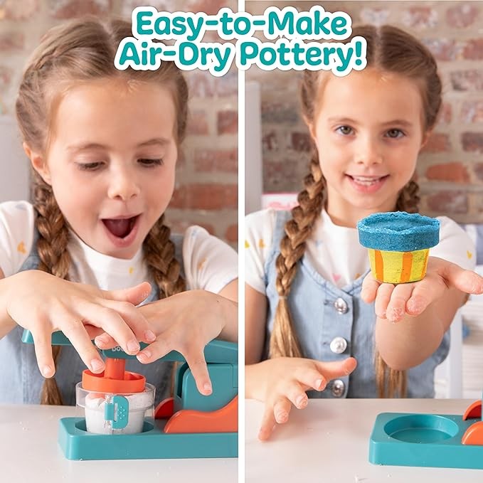 Made By Me! Sand Dough Sculpt & Paint Creations Pottery Kit – Mess-Free Arts