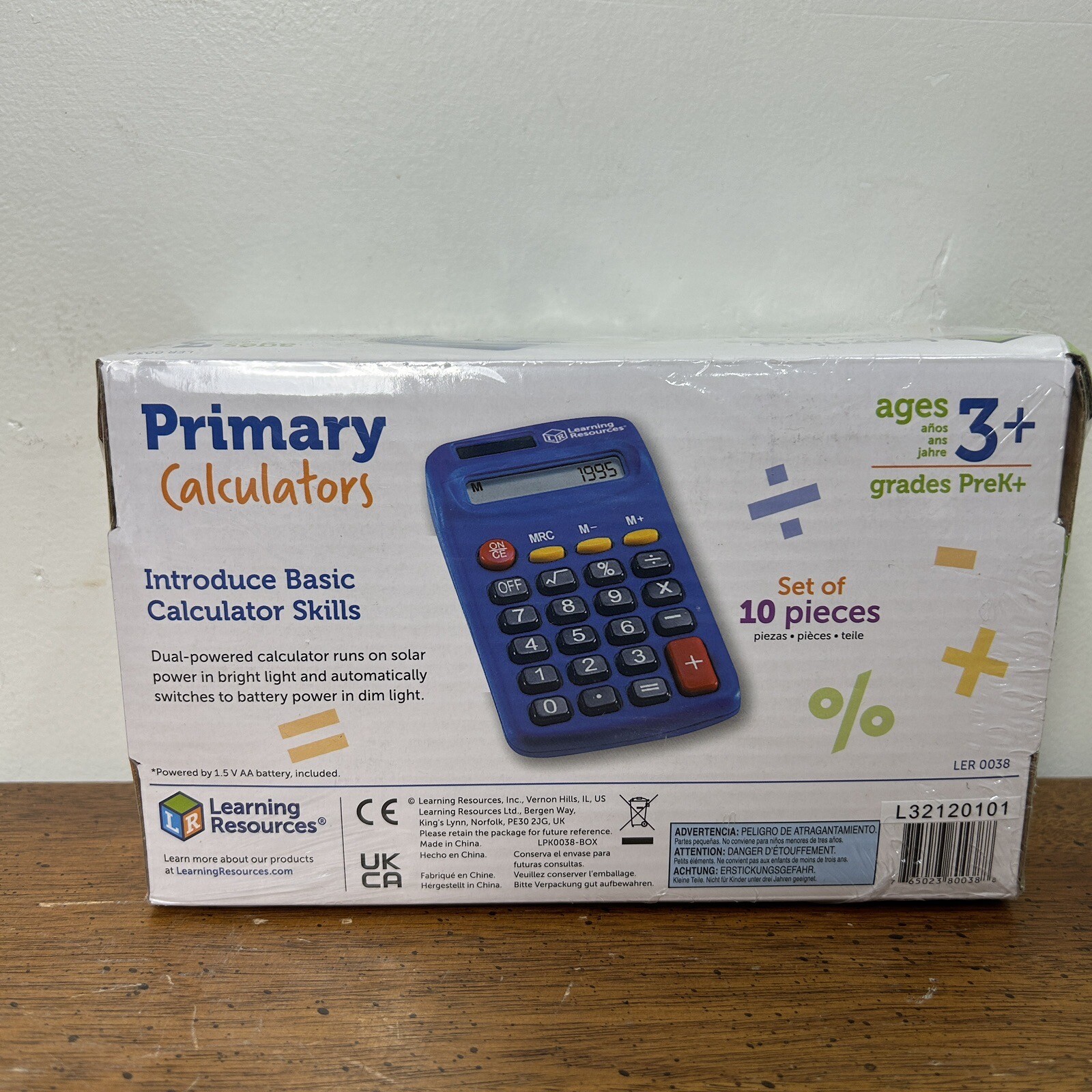 Learning Resources Set of 10 Primary Basic Calculator PreK+ Math Ages 3+ LER0038