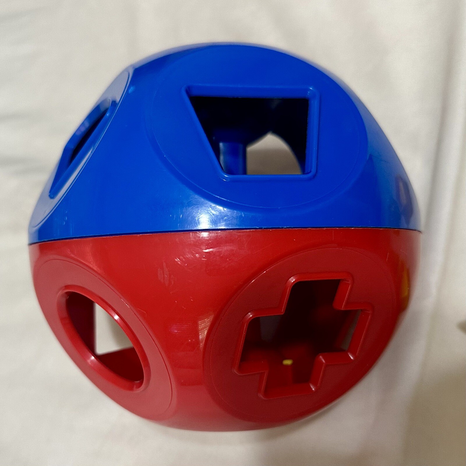 Vintage Tupperware Shape-O-Ball Red Blue. 6 Shapes *incomplete*