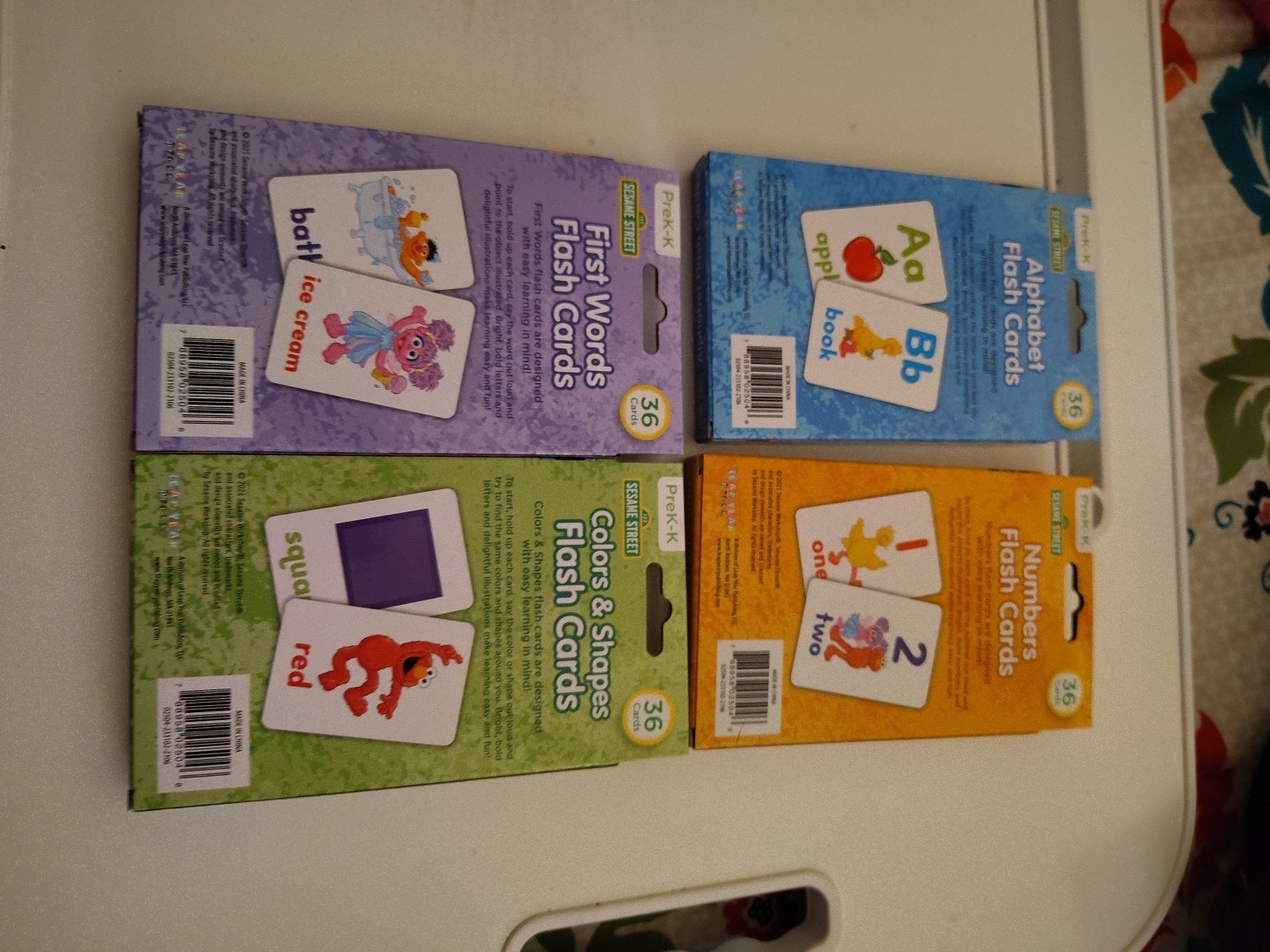 4 Sesame Street Flash Cards Learning First Words Numbers Colors Shapes Alphabet