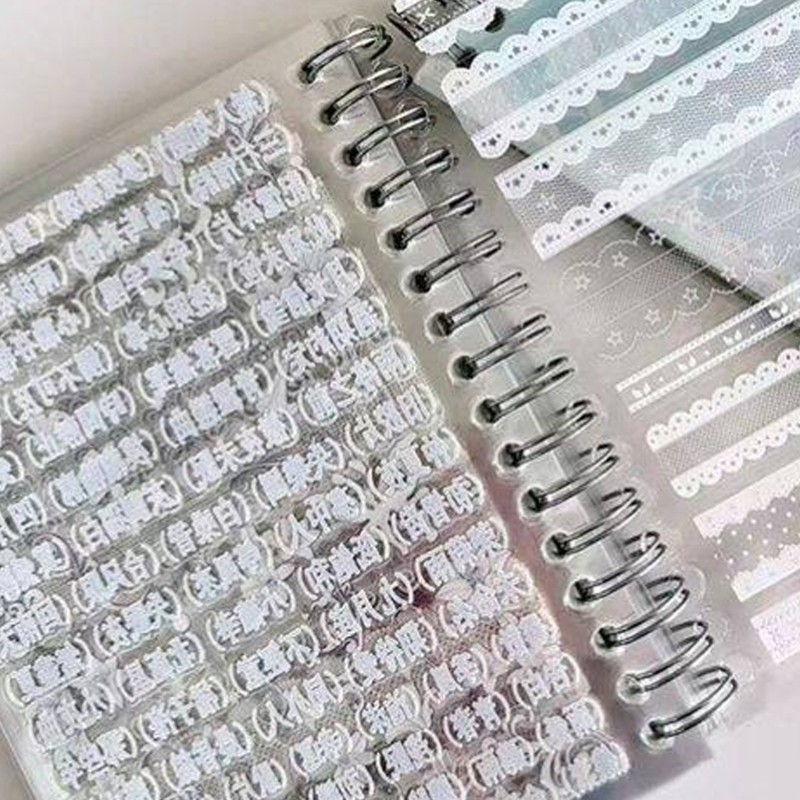 32 Sheets Clear Sticker Set Twin Coil Binding Sticker Book For Journals Notebook