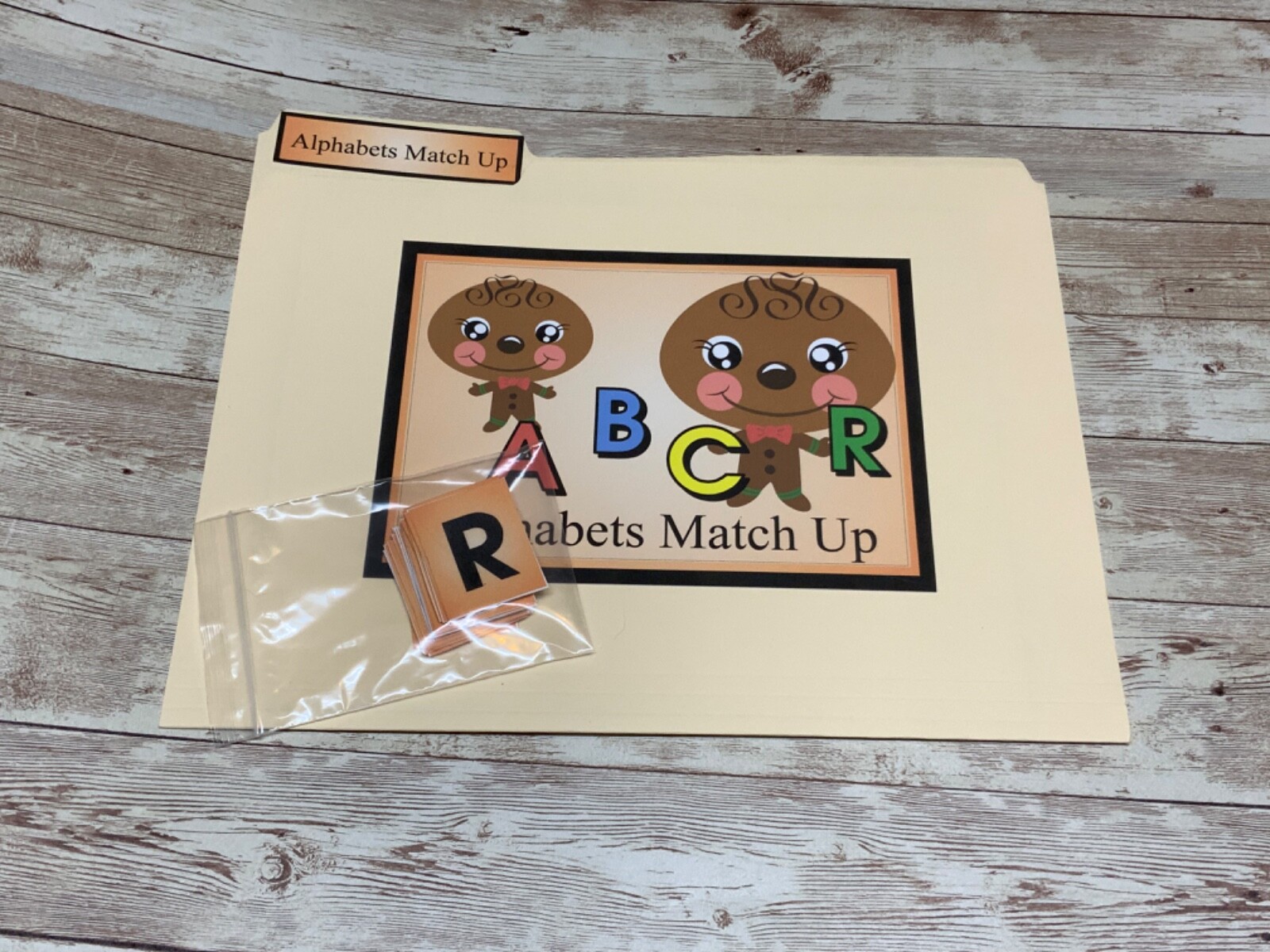 DIY- Gingerbread Man – 5 File Folder Set – Activity Set – Uncut