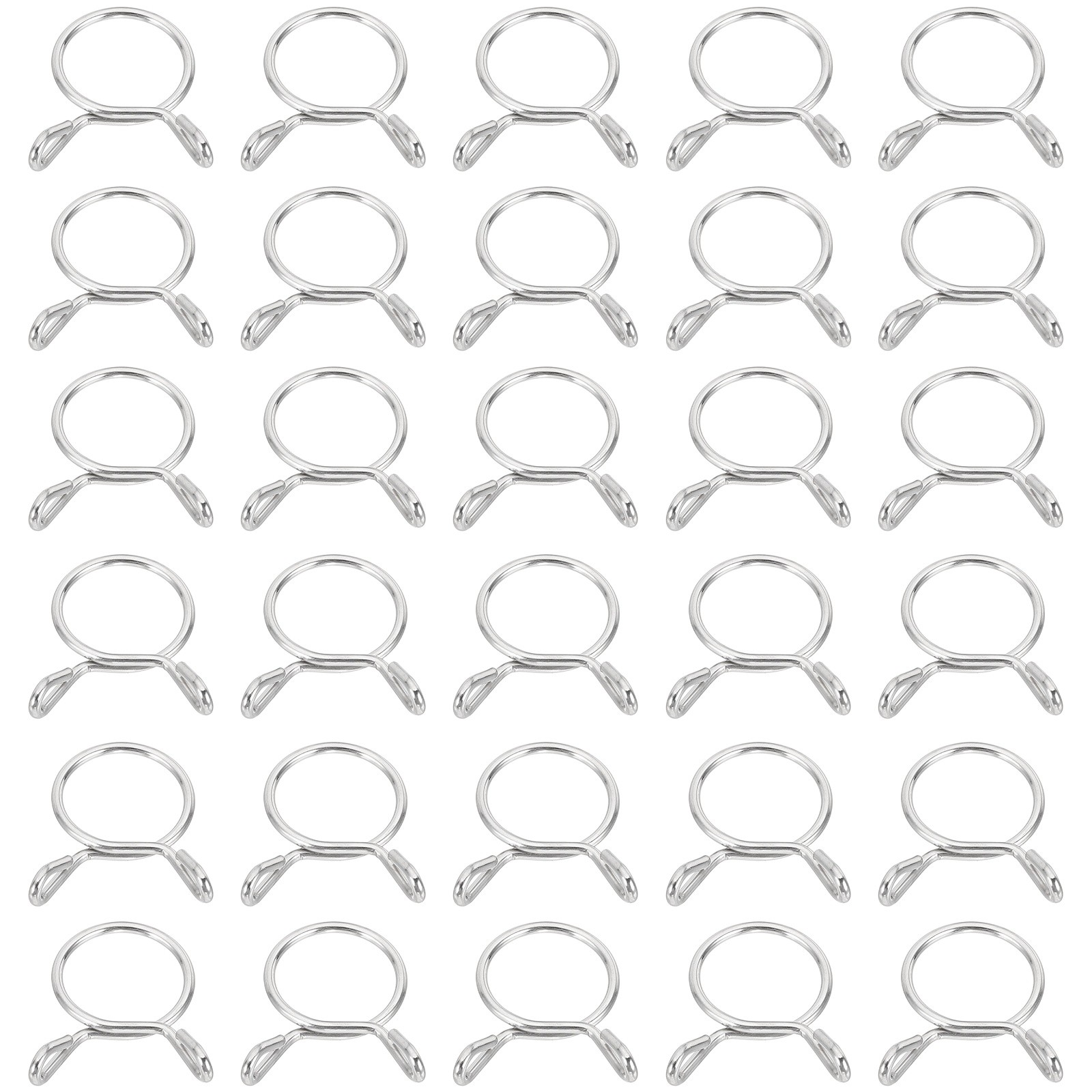 32 Pcs Wire Spring Hose Clamp for 15.3-16mm OD 0.55″(14mm) ID Silver