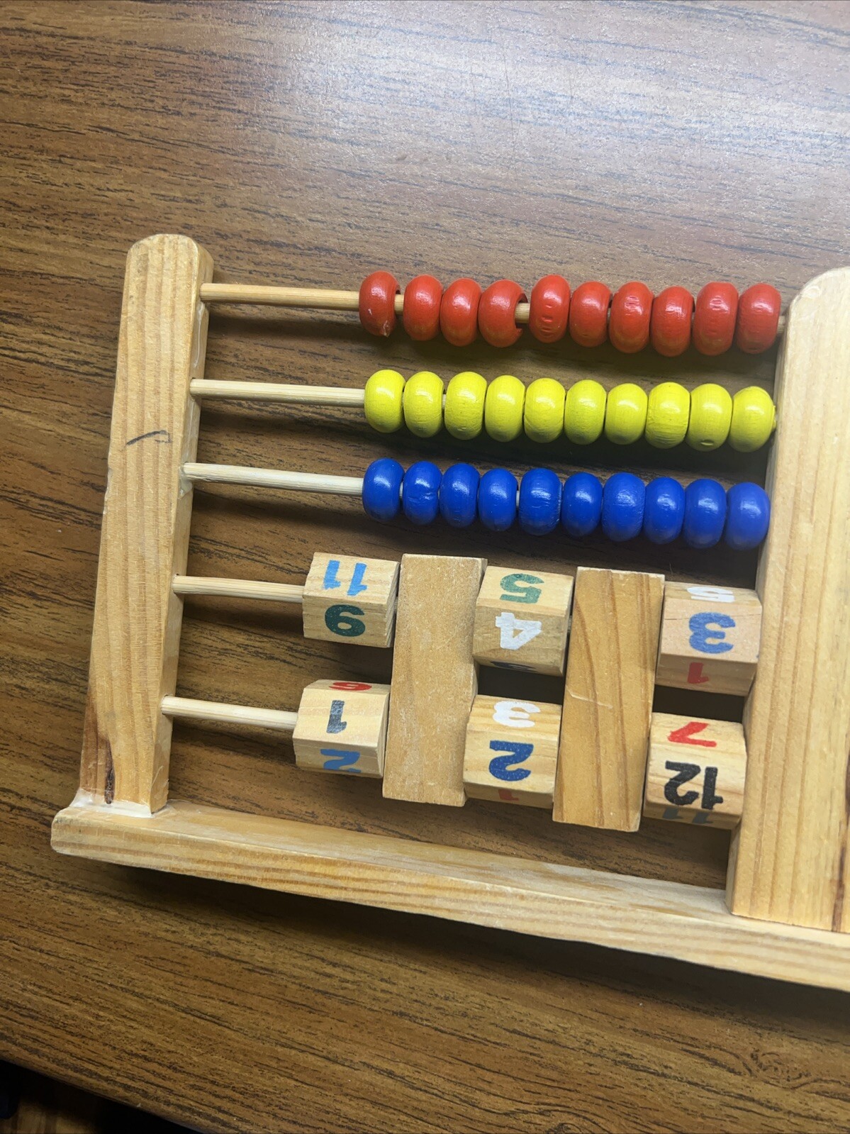 Cat Wood Abacus Learning Toy Math Counting Beads With Clock Numbers
