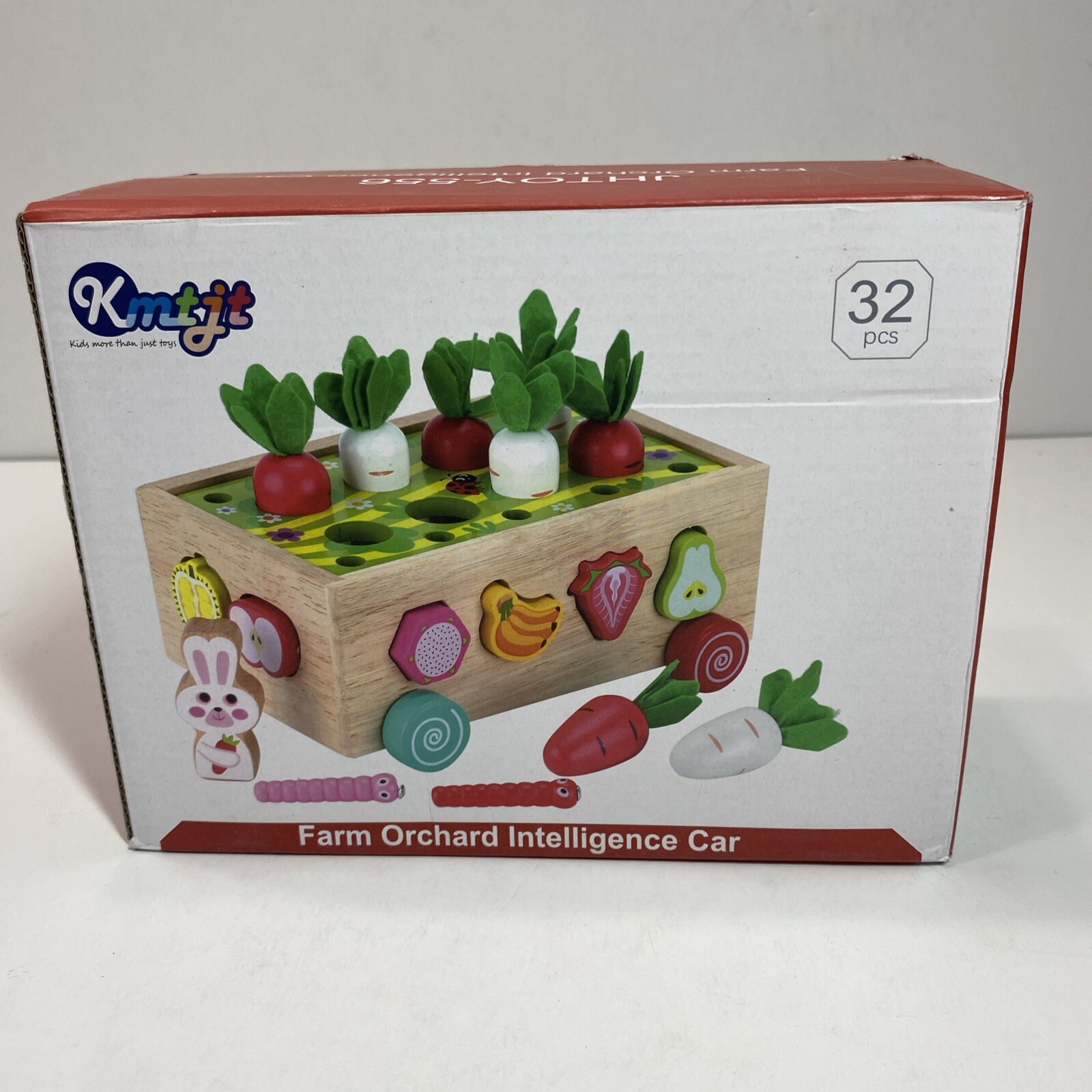 Toddlers Montessori Wooden Toys Farm Orchard Intelligence Car-Hand-Eye-Shapes