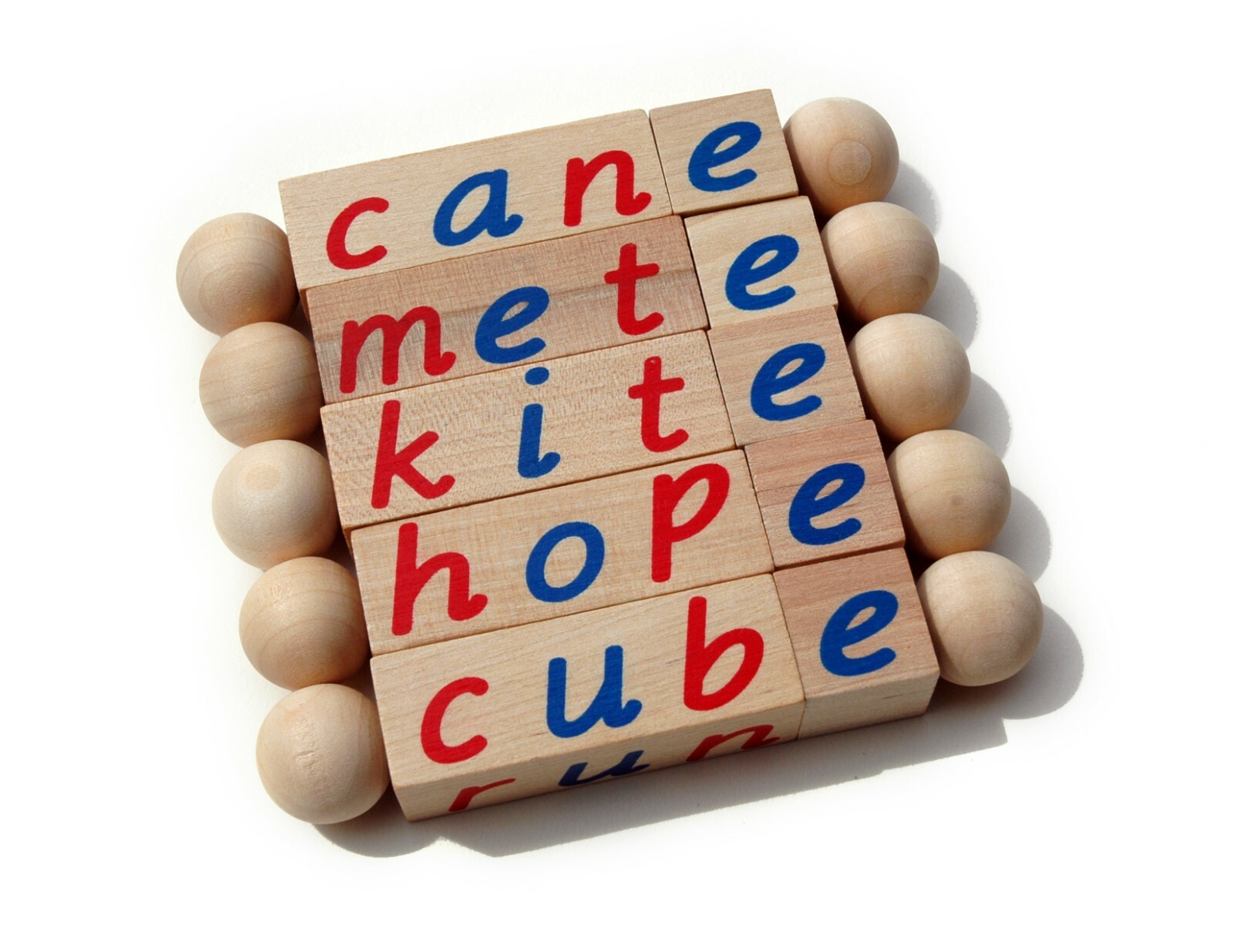 The Original Montessori Silent E Reading Blocks, Learn to Read Educational Toy