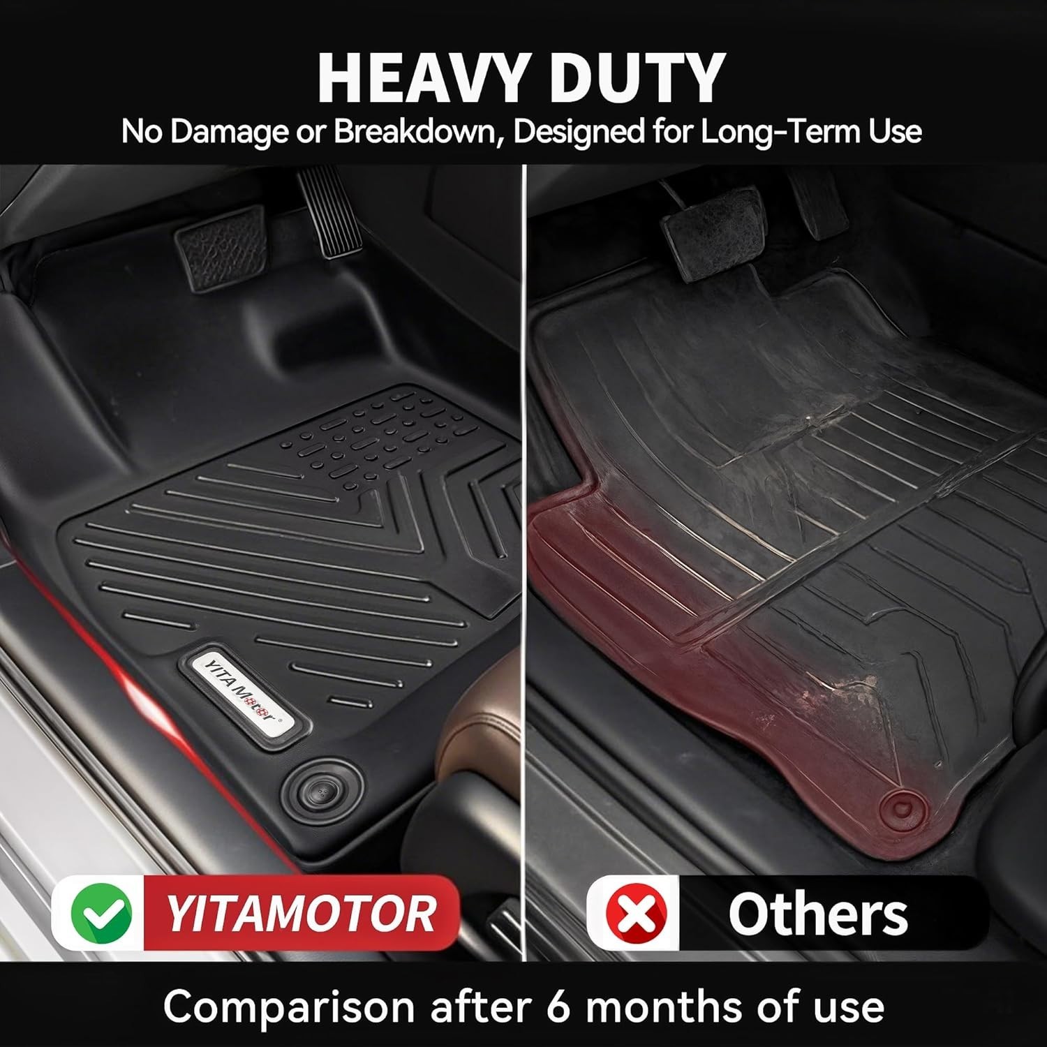 Dodge Ram 1500/2500/3500 Crew Cab Floor Mats Fit for 2013-2018, 2019-2024 Ram