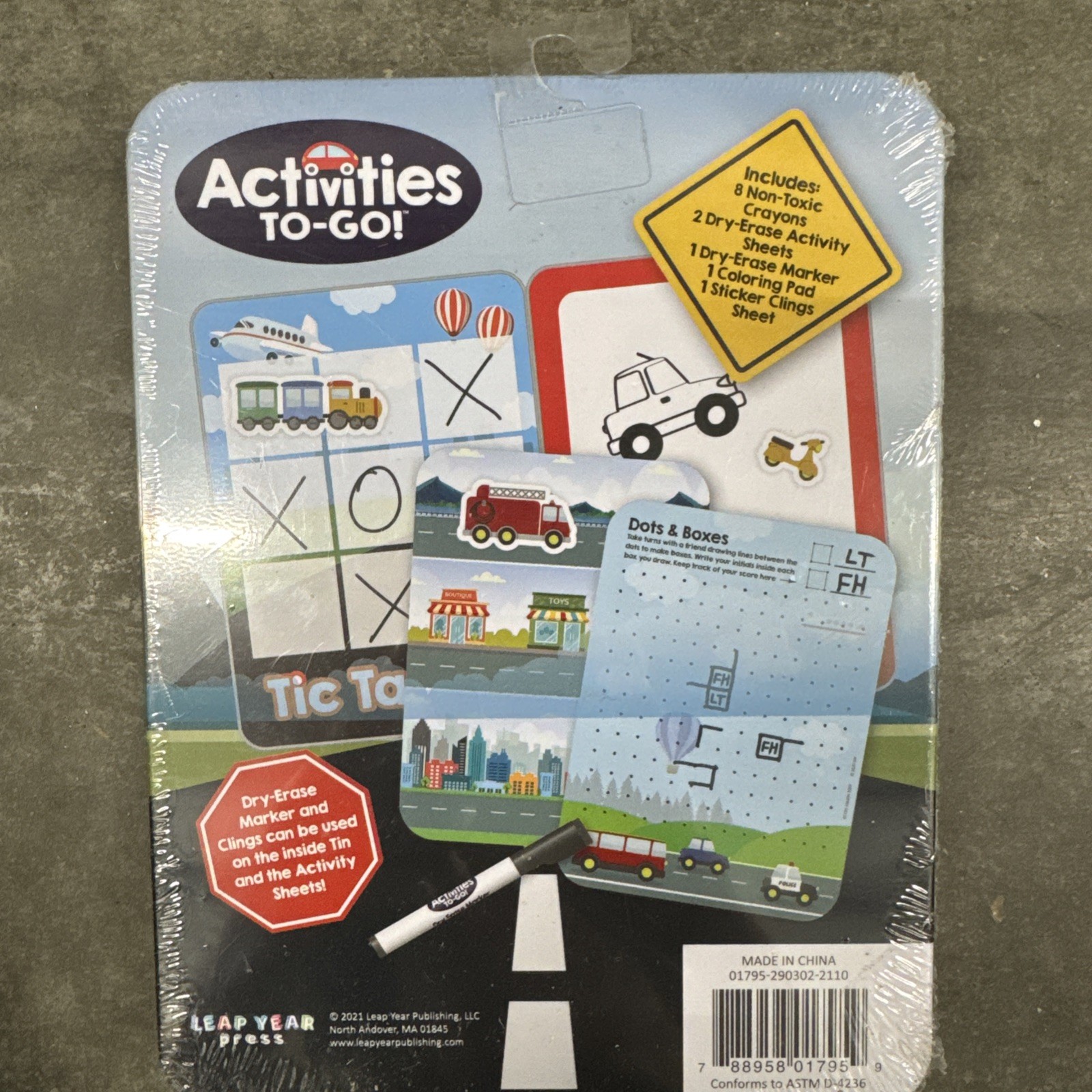 Activities-to-Go Travel Tin ON THE MOVE Coloring Pad and more NEW & SEALED