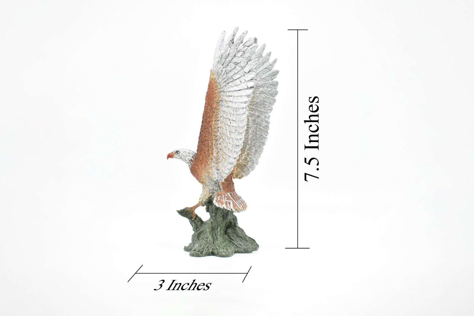 Bald Eagle, High Quality Realistic Toy Plastic Statue Hand Painted 7 1/2″