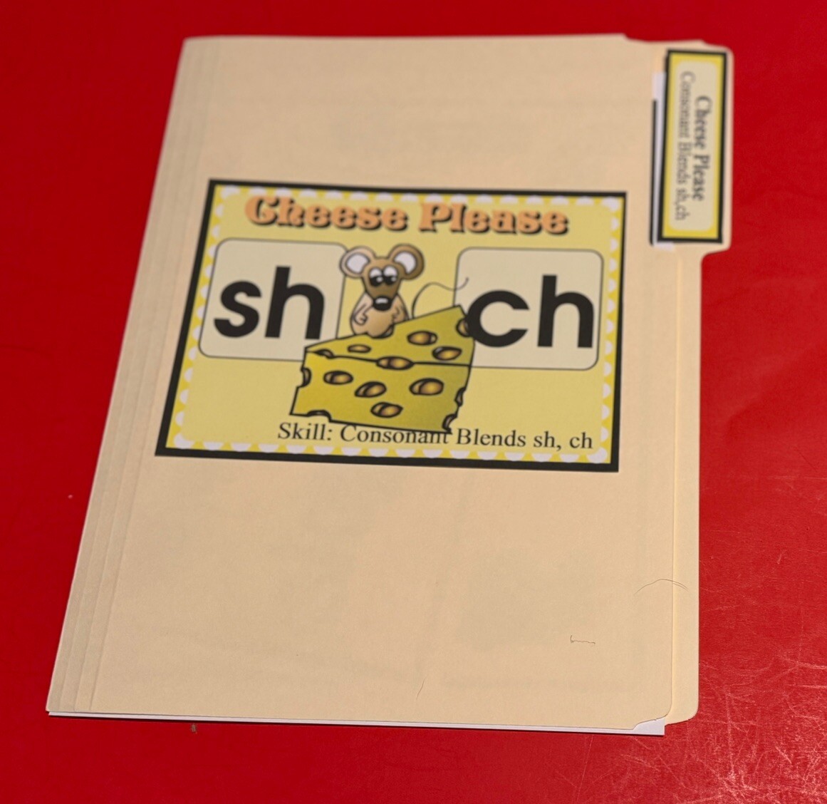 Cheese Please – Phonics. Sh/ Ch – DIY File Folder game – Printed / Uncut