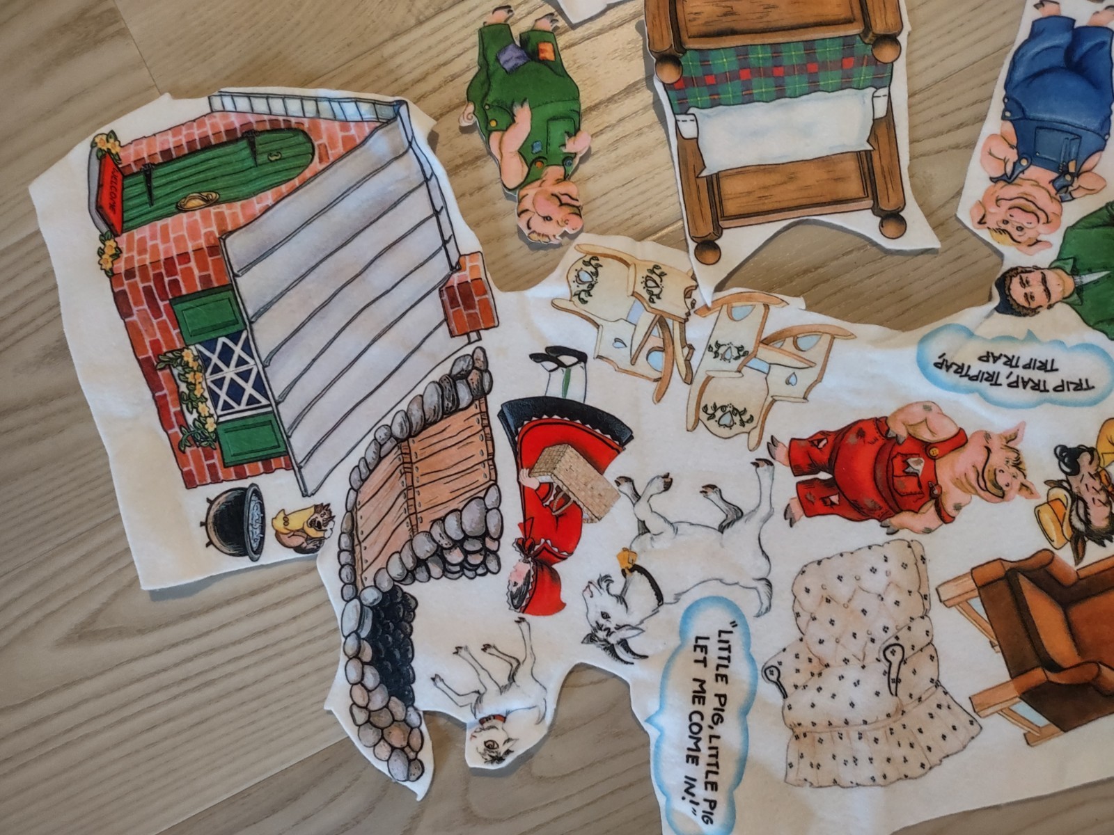 Vintage Felt Flannelgraph Flannel Board Story Fairytales Riding Hood Goldilocks