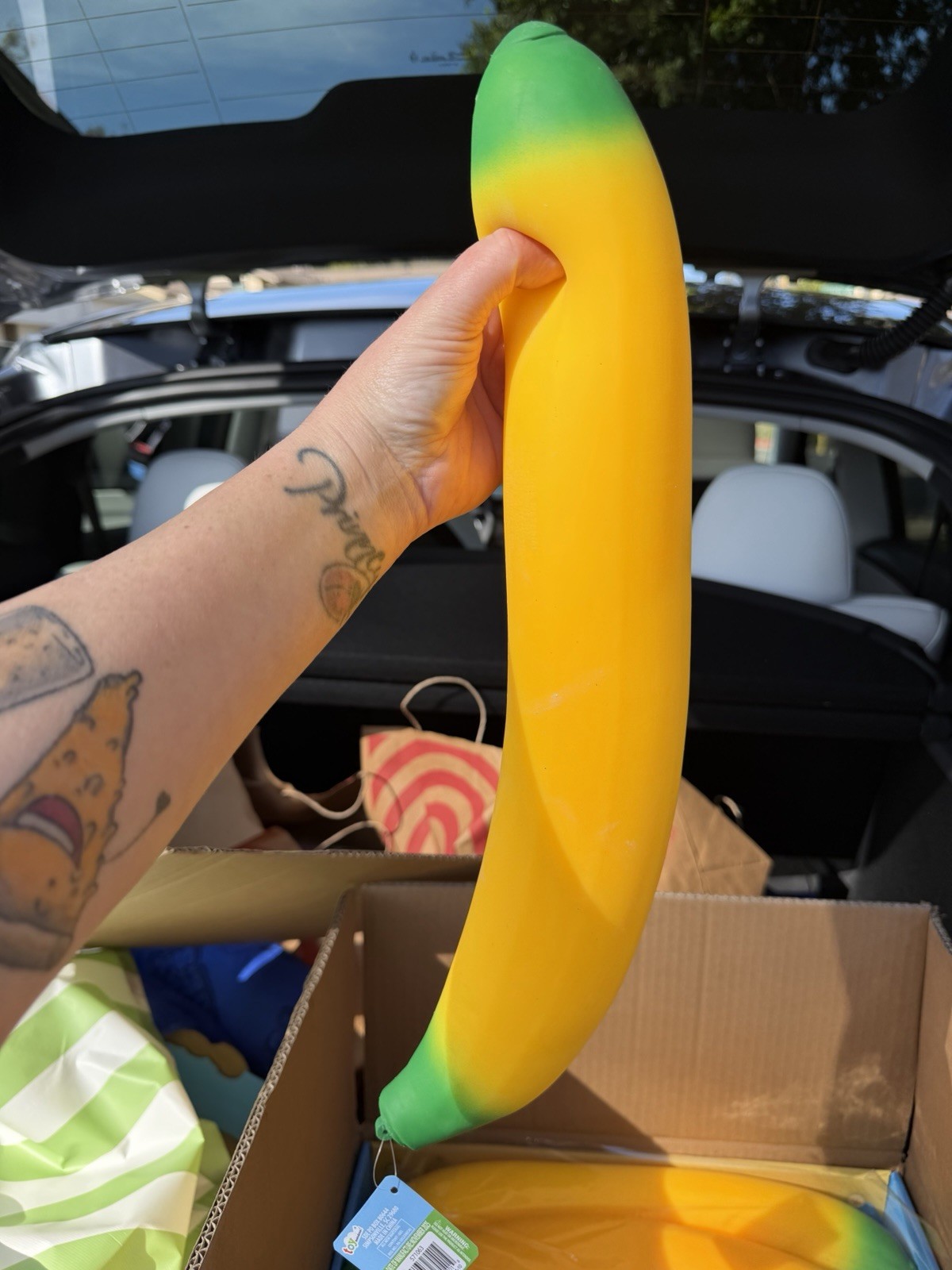 Sunny Days Squeezy Banana Yellow Squishy Toy Stress Relief Sensory Fun