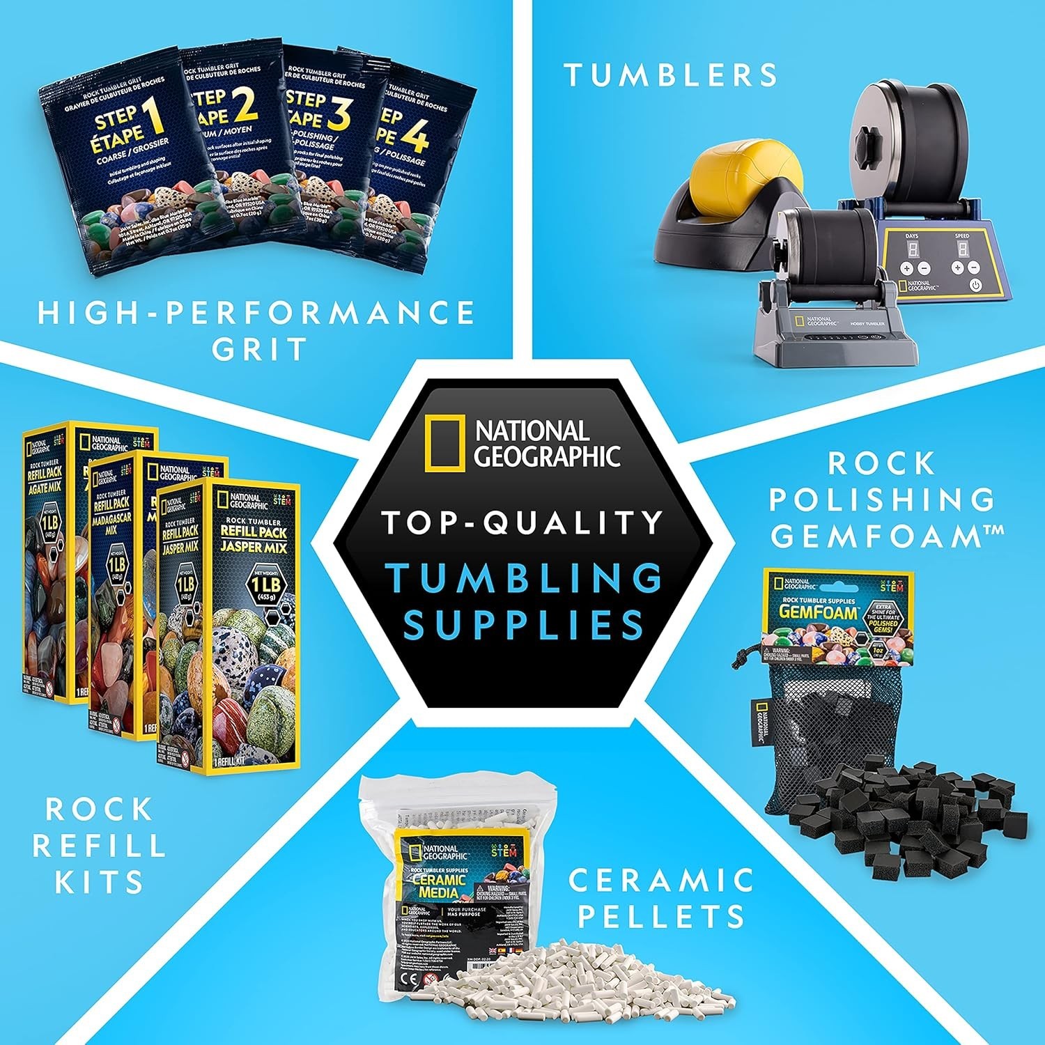 National Geographic Rough Jasper Refill Kit for Rock Tumbler