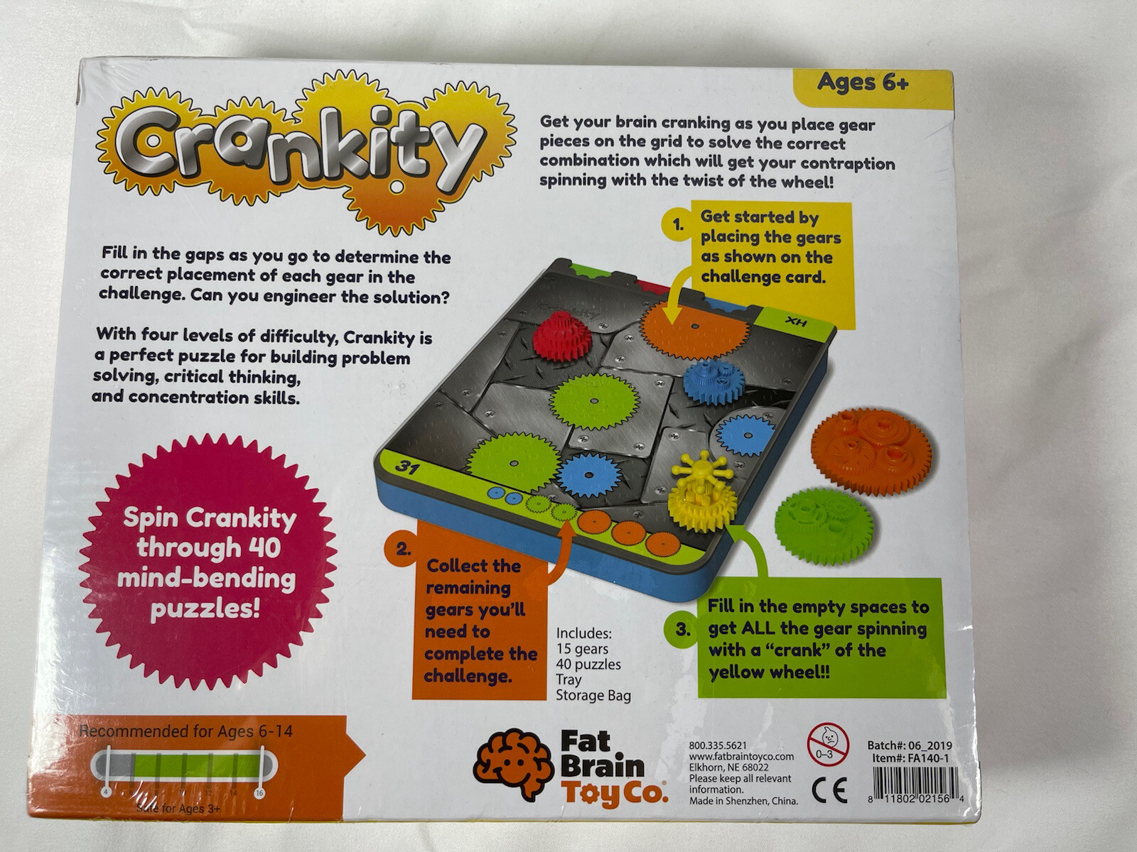 Fat Brain Toys Crankity Brainteaser Puzzles 40 Challenges Travel Games Ages 6 +