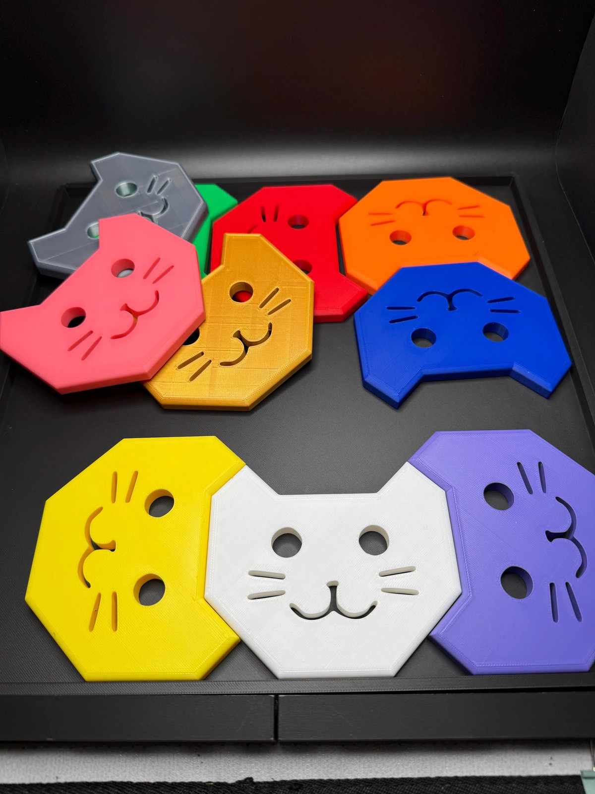 Ten Kittens Puzzle | 3D Printed Cat Brain Teaser | Challenging Fit Puzzle |