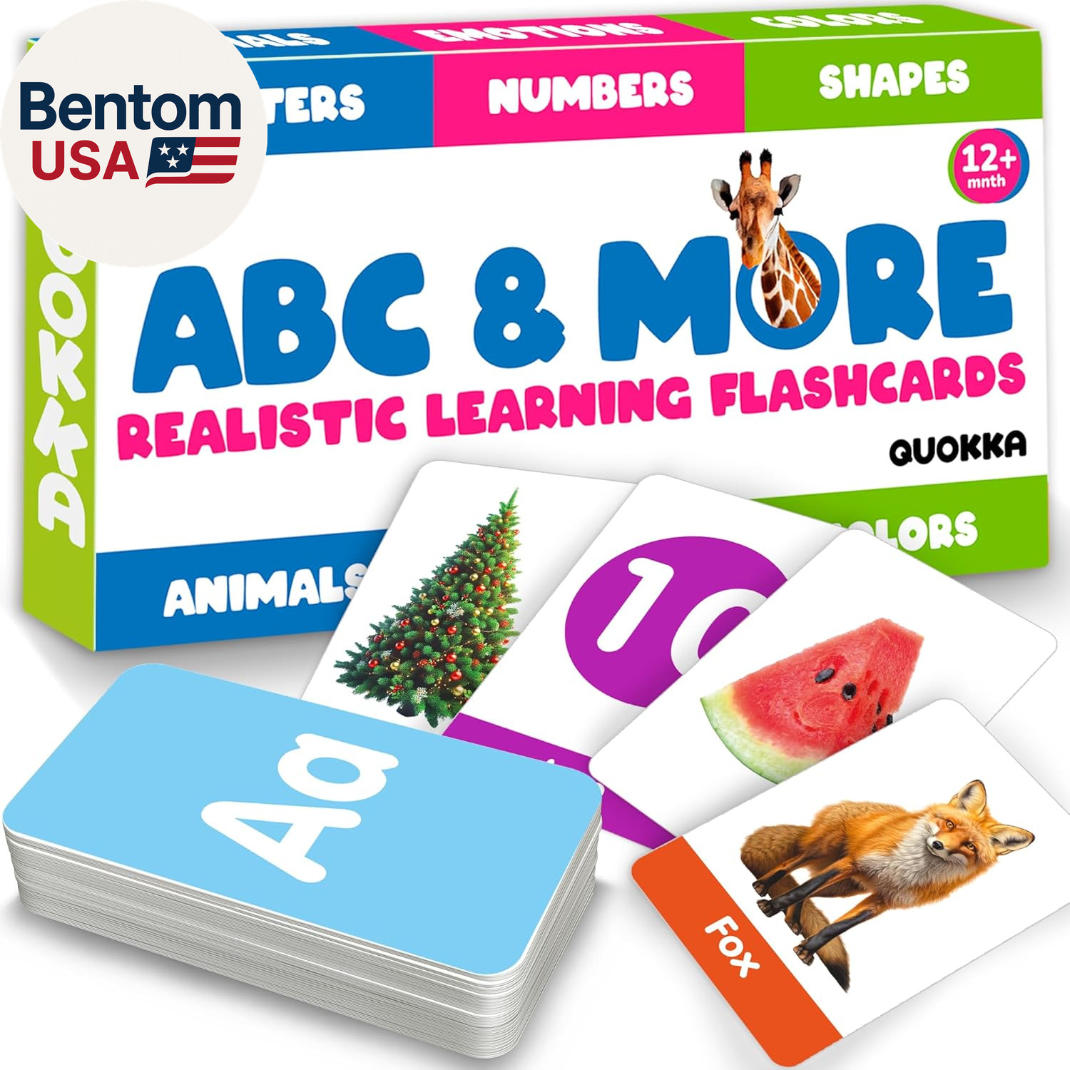 ABC Learning Flash Cards for Toddlers 2-4 Years Old – 60 Realistic Flashcards fo