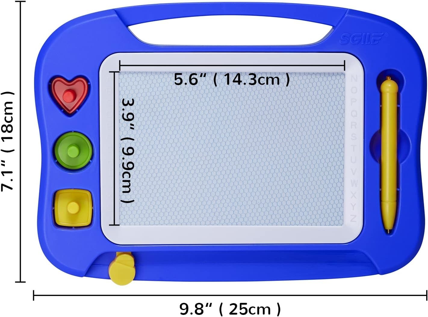 Large 10x7in Magnetic Doodle Pad with 3 Stamps – Creative Learning Toy for Kids
