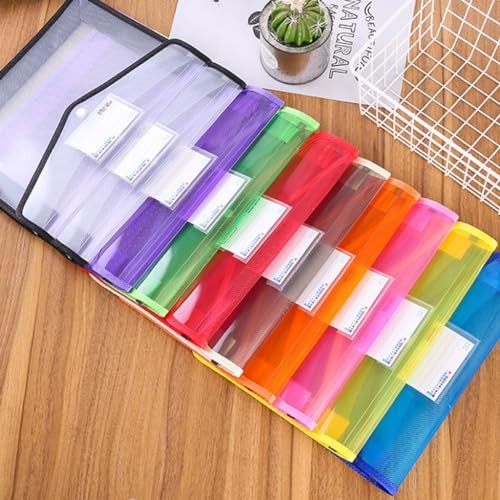 Plastic File Folder A4 Size Expandable Poly Envelopes Horizontal,10 Pack