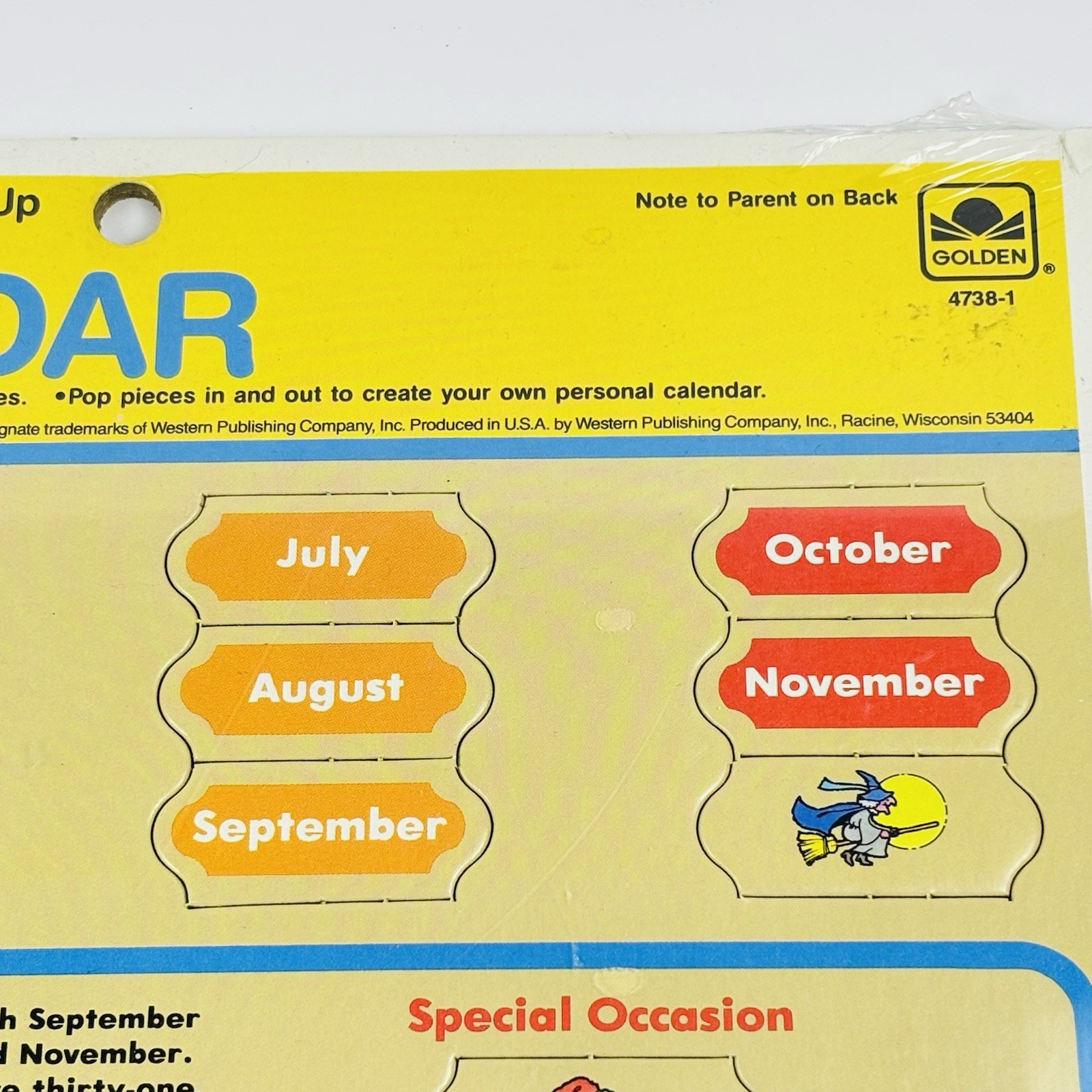1985 Golden Step Ahead School Classroom Calendar Learning Board Retro 80’s NEW
