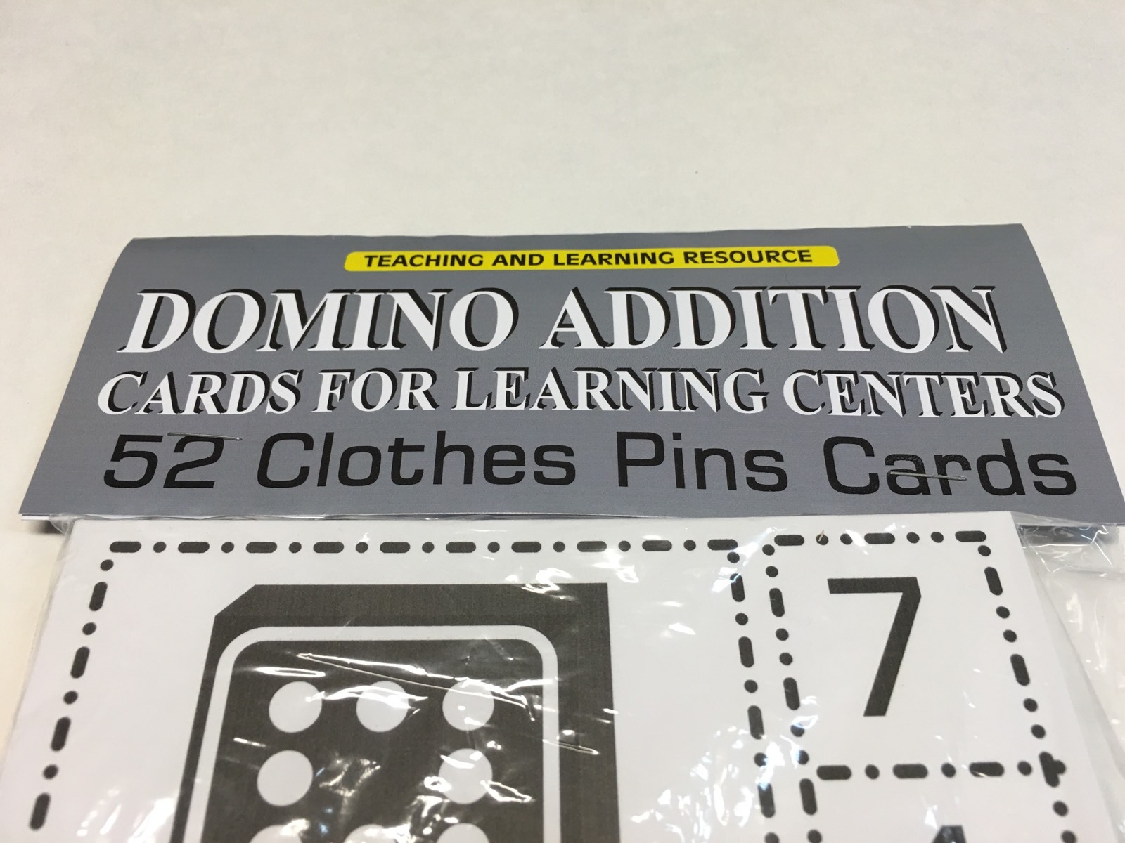 DOMINO ADDITION – Cards for Learning Center 52 Clothes Pin Cards Set Teaching