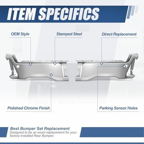 23-26 Ford F250 F350 F450 Rear Bumper End Caps Chrome w/Sensor Hole Right & Left
