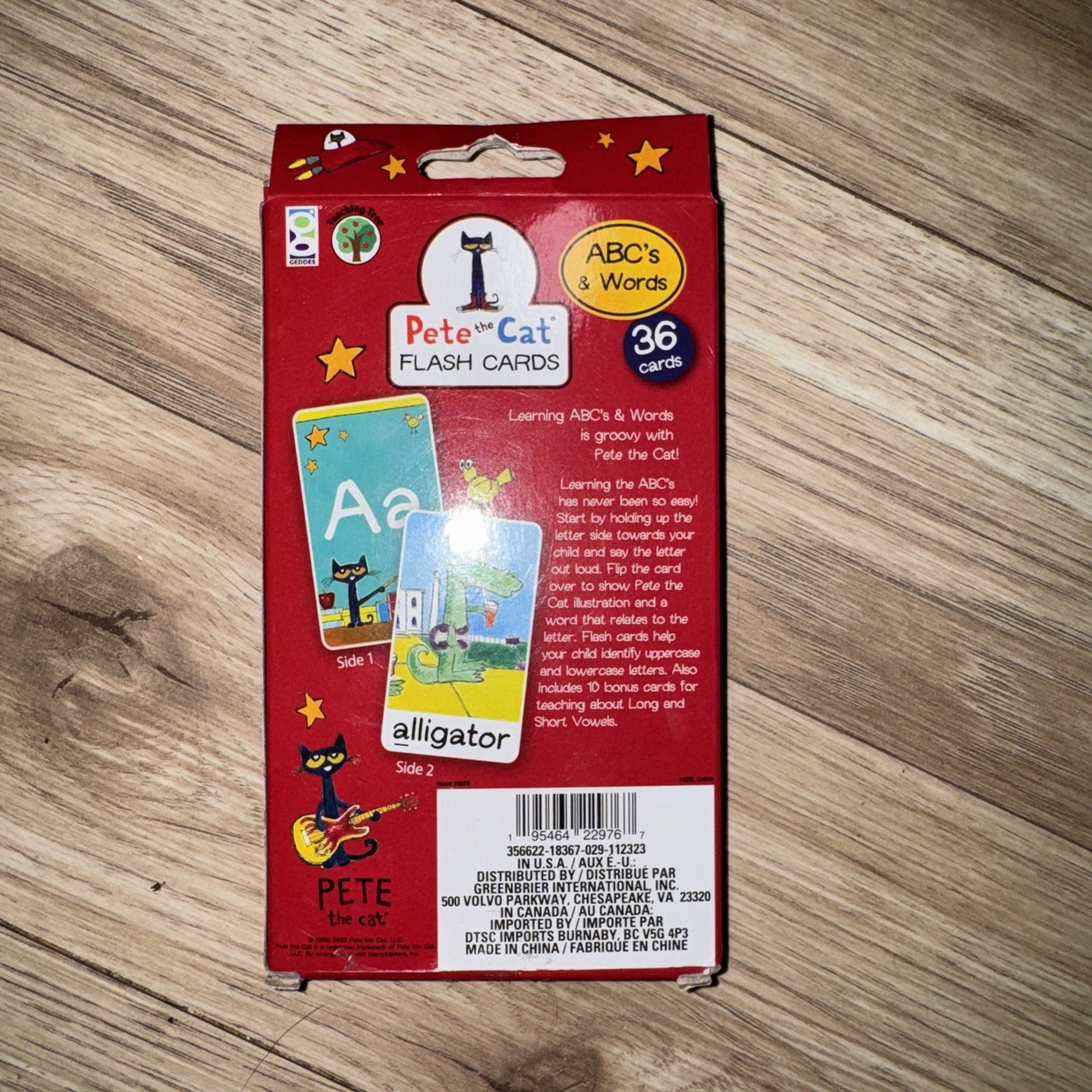 Pete the Cat ABC’s & Words Flash Cards – Ages 3+ – 36 Cards