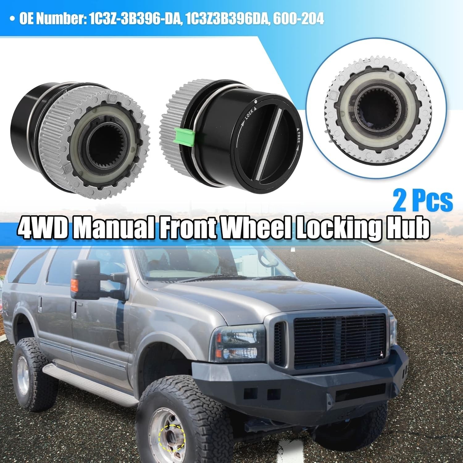 X AUTOHAUX 1 Pair 4WD Front Manual Wheel Locking Hub 1C3Z-3B396-DA for Ford F250