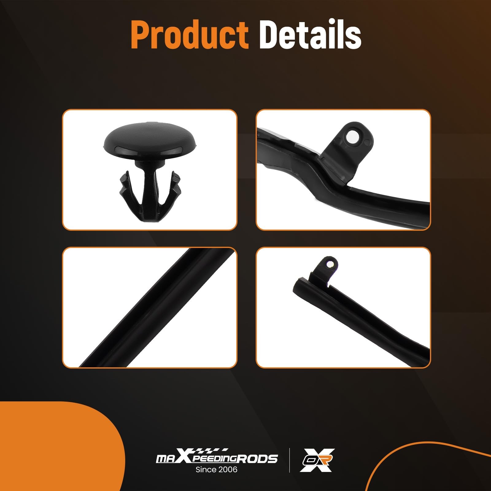 maXpeedingrods 2pcs Rear Door Weatherstrip Seal Left & Right for Ford Black