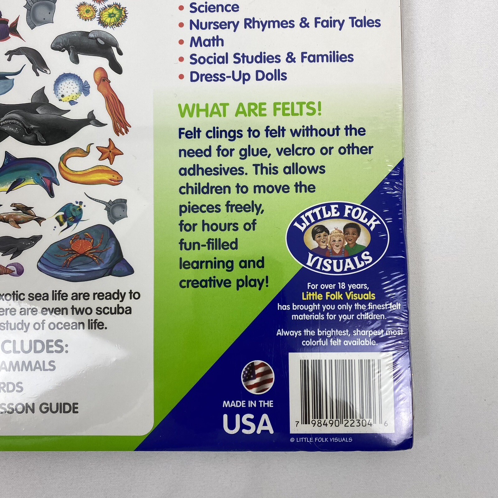 New Sealed Little Folk Visuals 40 Pre-Cut Felt Sea Life Pieces For Story Board