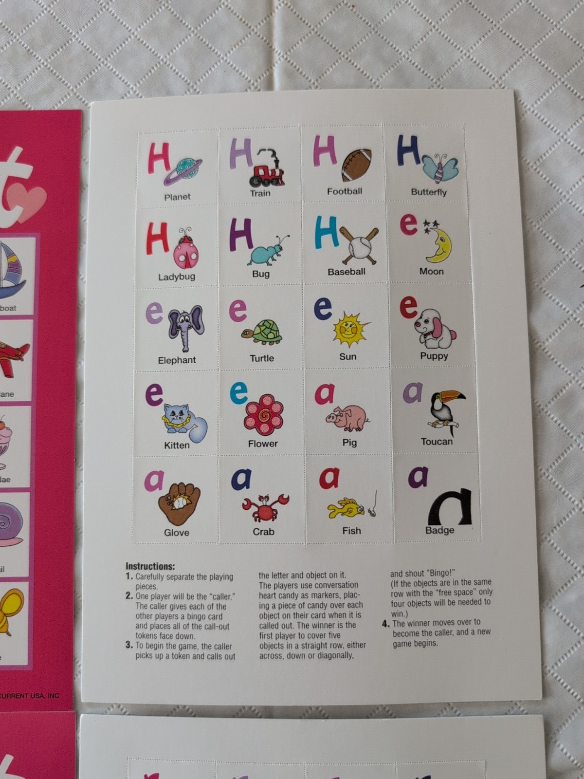Heart Bingo By Current, 18 Cards And Letter Cards, Unused