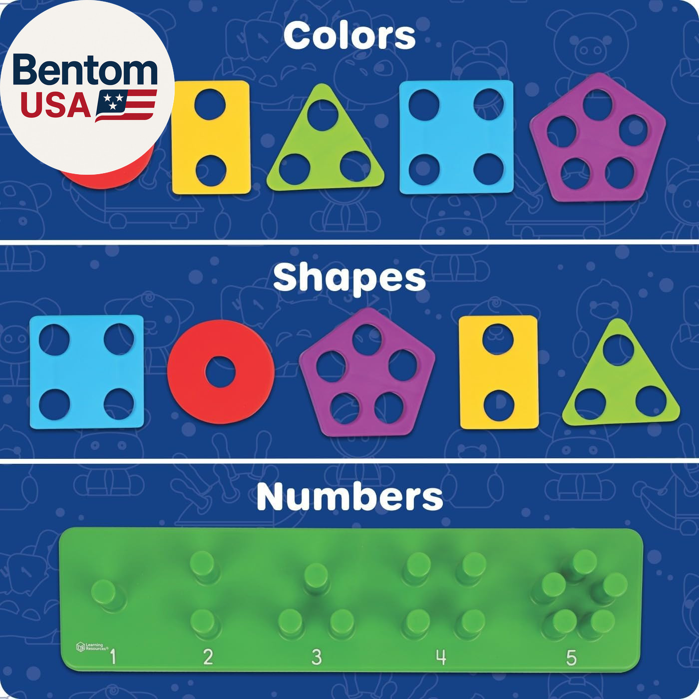 Stacking Shapes Garden, Fine Motor Skills, Stacking and Sorting Puzzle Board, Mo