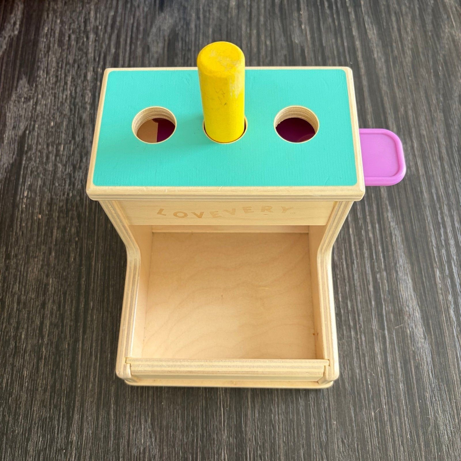 Lovevery Wooden Peg Drop, which is part of The Thinker Play Kit for 11-12 month