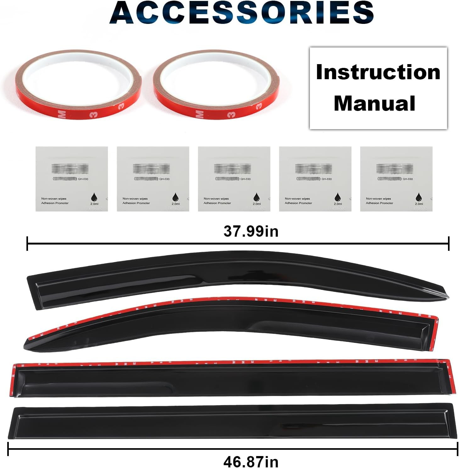 Smoked Out-Channel Window Vent Guard Rain Visors Compatible with 2011-2020 Toyot
