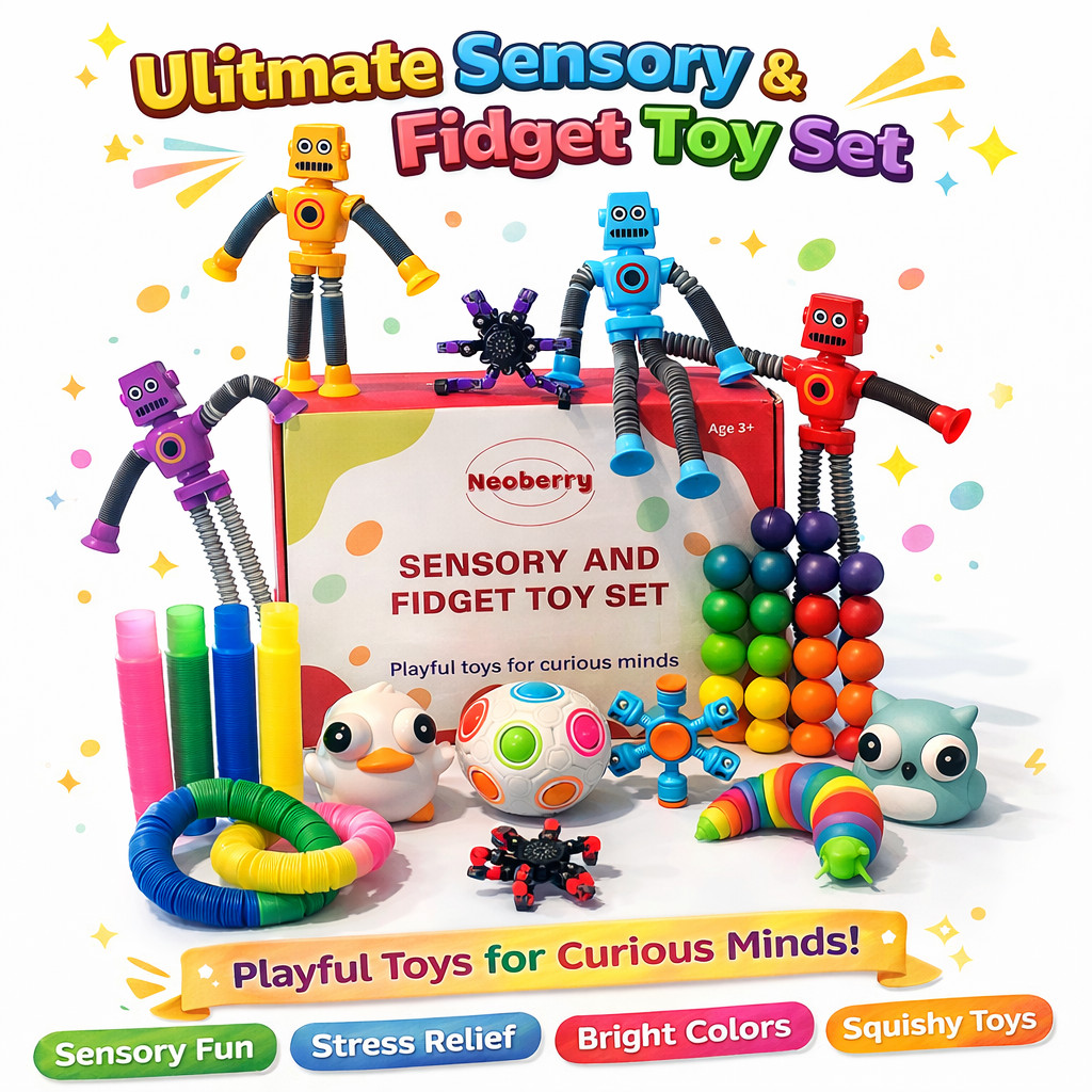Sensory and Fidget Toy Set for Kids – 20-Piece Colorful Fidget & Sensory Toys