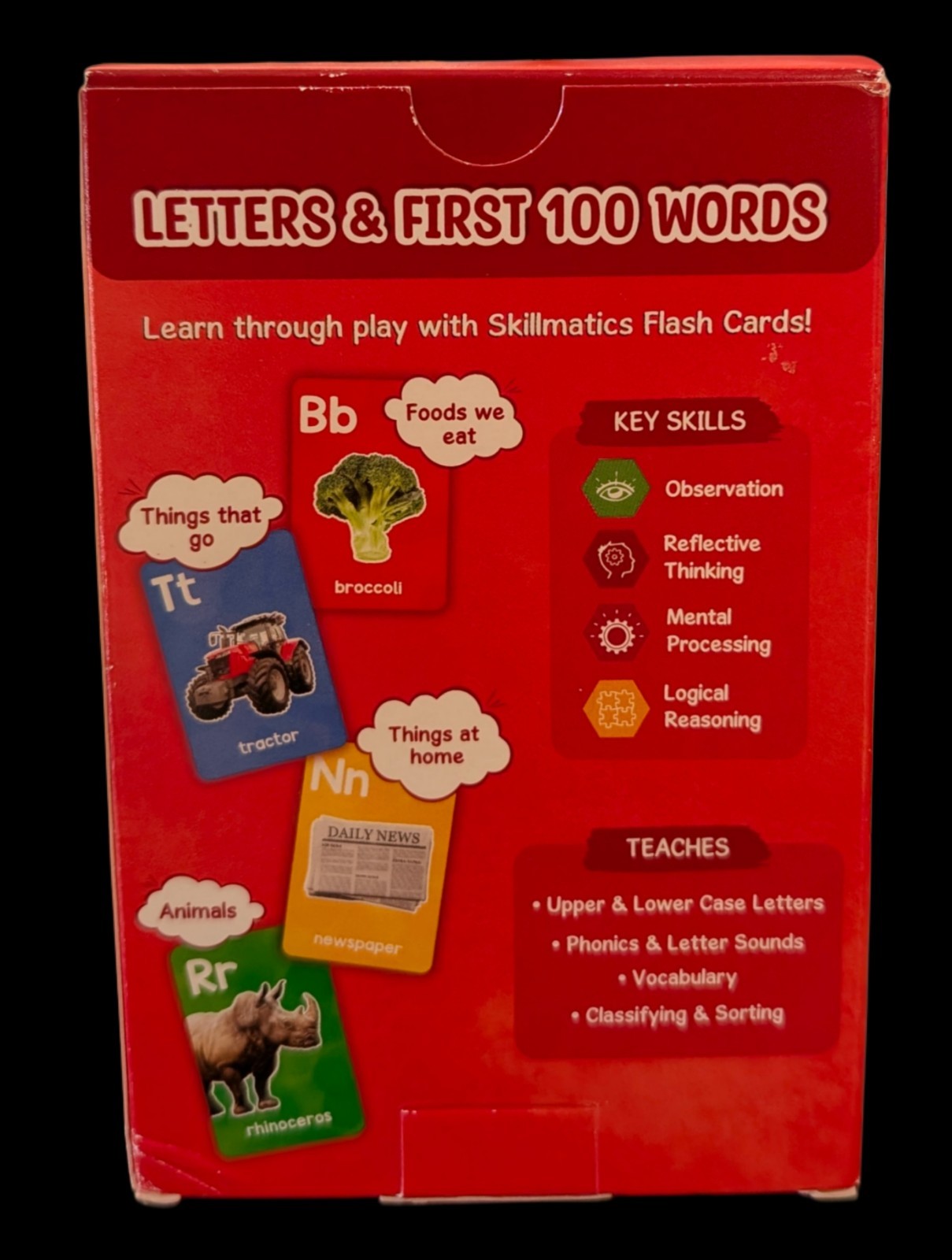 Skillmatics LETTERS & FIRST 100 WORDS Flash Cards 4 Categories, Skills, Teaching