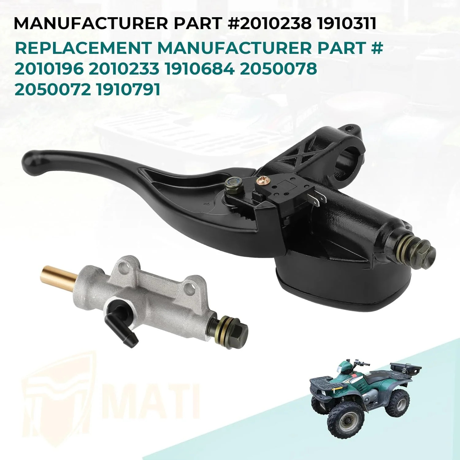 Front Left & Rear Brake Master Cylinder for Polaris Magnum 325 330 500 ATV PRO 5