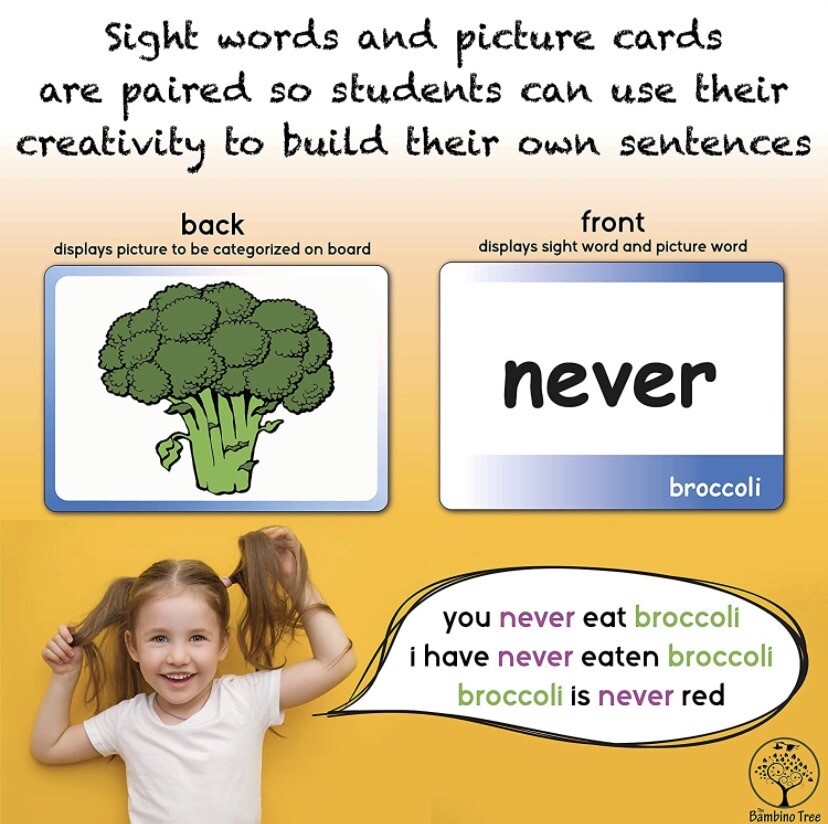Sight Words and Vocabulary Sorting Flashcard & Board Game
